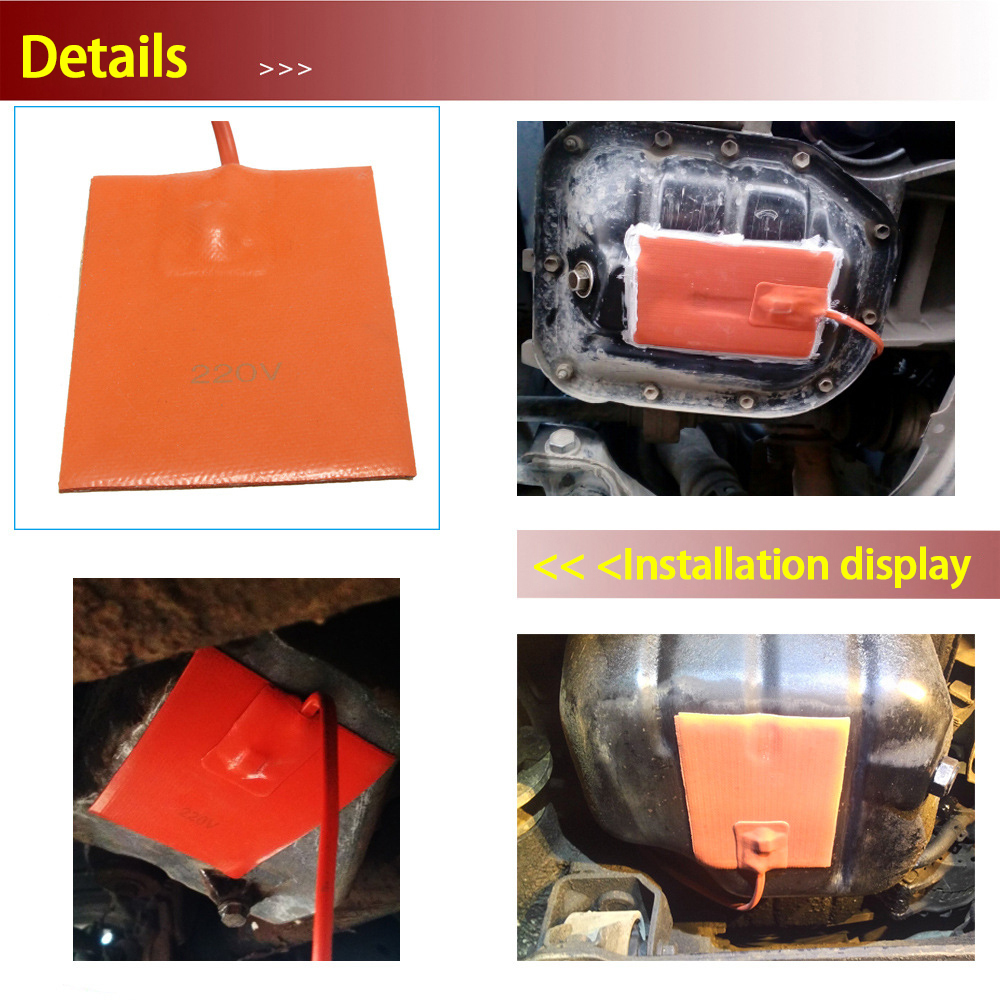 Car Engine Oil Pan Sump Tank Heater Pad Silicone oil heating Pad Engine Oil Tank Wear Protect With EU US UK AU Plug