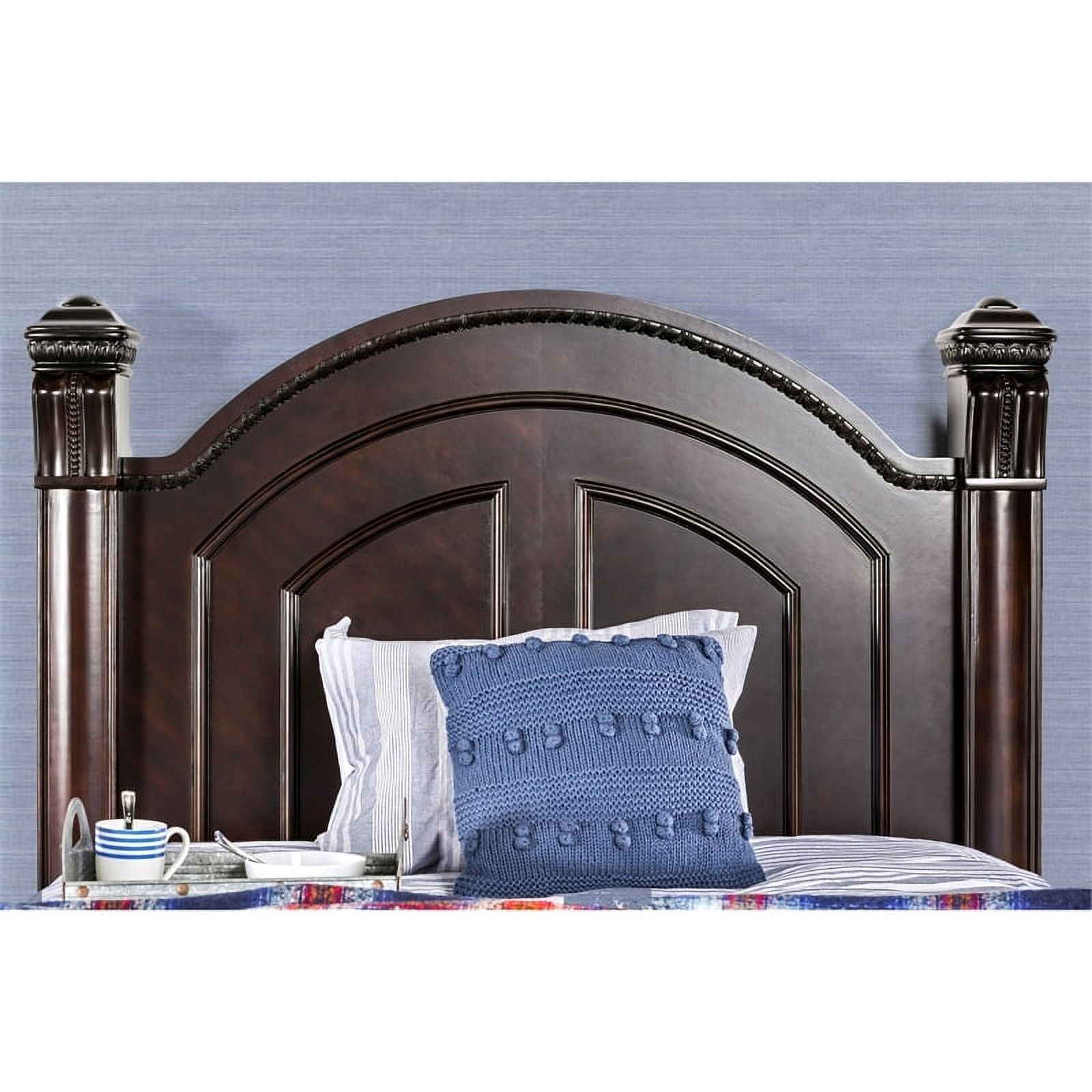 Bowery Hill Traditional Wood King Panel Bed with Slat Kit in Cherry
