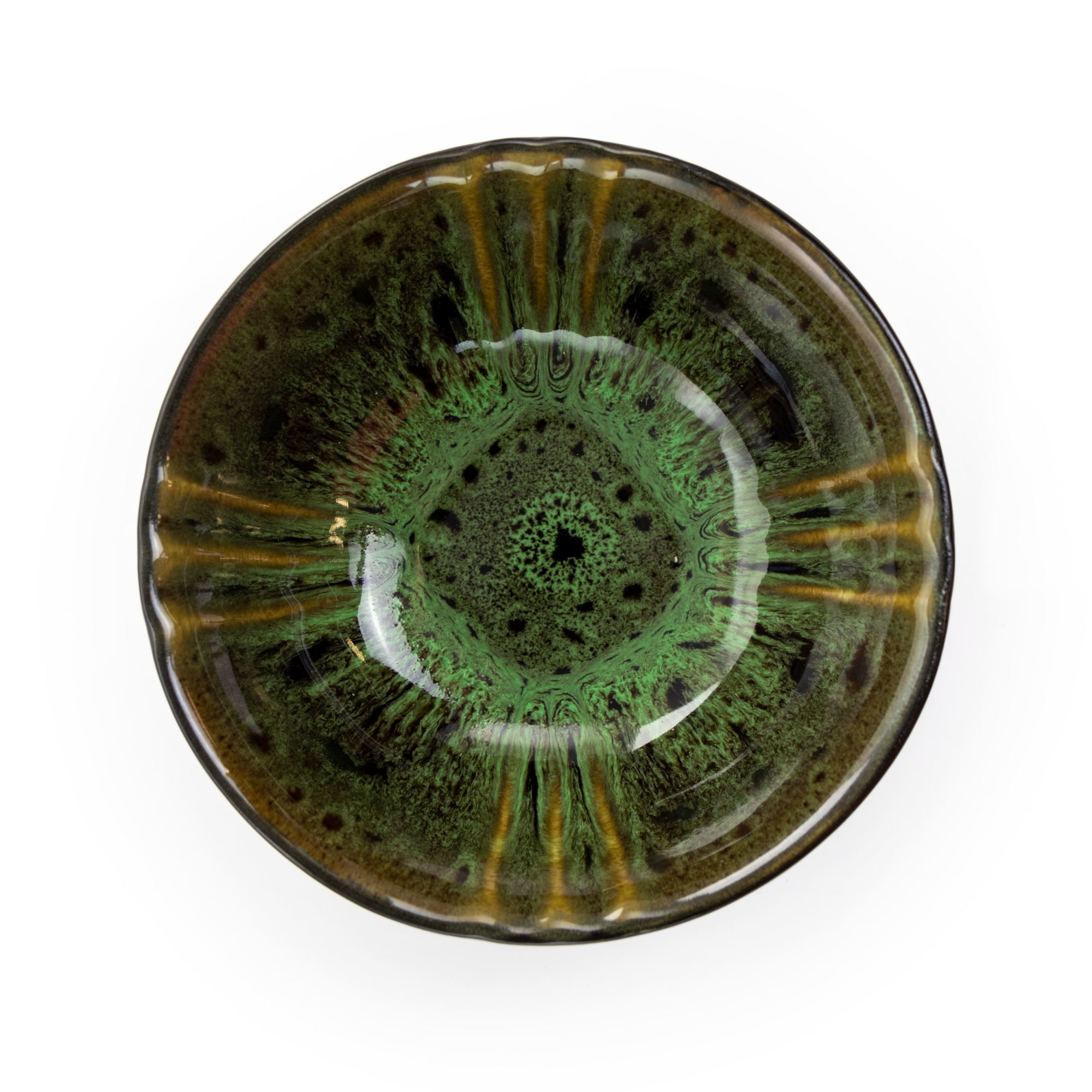 Elama  16 Piece Jade Waves Stoneware Dinnerware Set, Green