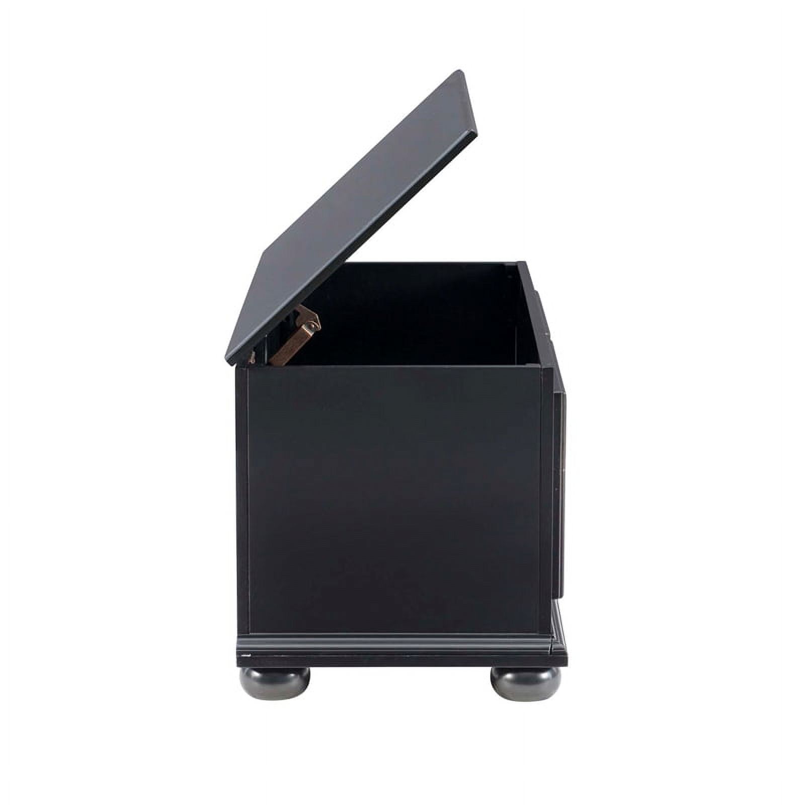 Linon Chadwick Classic Cedar Lined Chest Raised Panels Bun Feet in Black