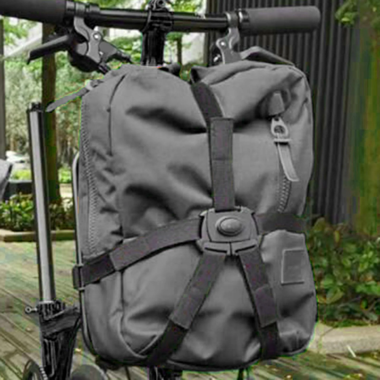Folding Bike Carrier Bracket Cargo Pannier Keeper Front Bag Holder Rack Black 30x25cm