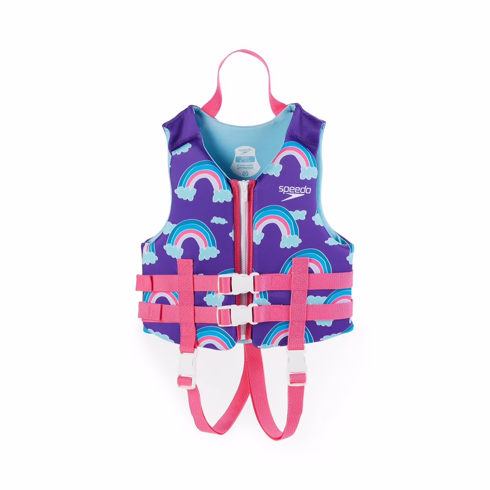 Speedo Child PFD Life Jacket Vest - Purple Rainbow