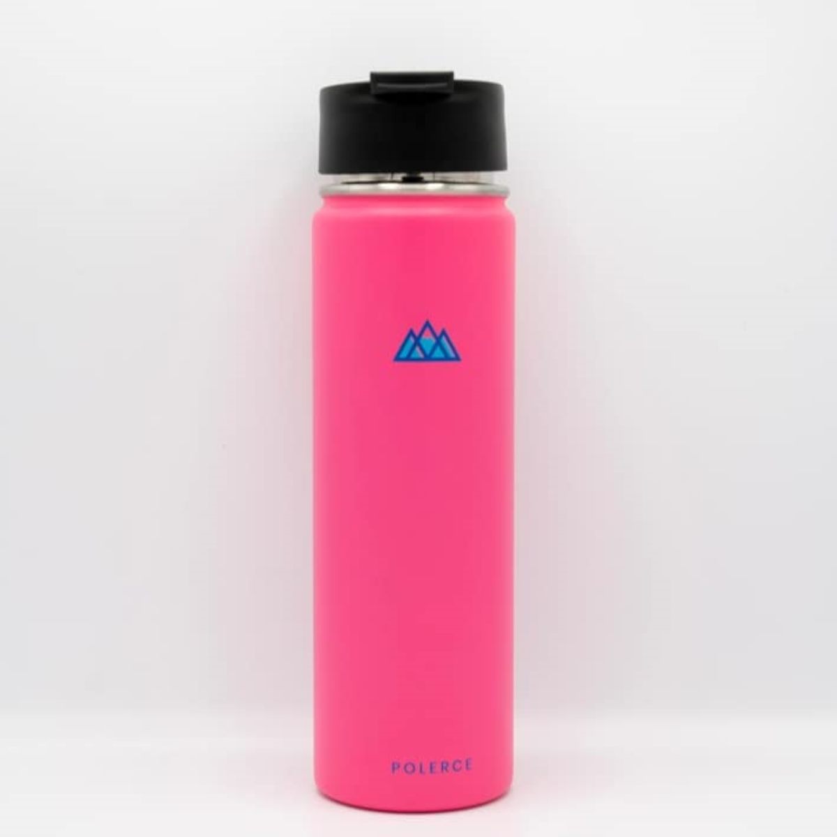 Vacuum Insulated Bottle with 3 Lids - Stainless Steel Thermally Insulated Flask - by Polerce (21 Oz, Pink)