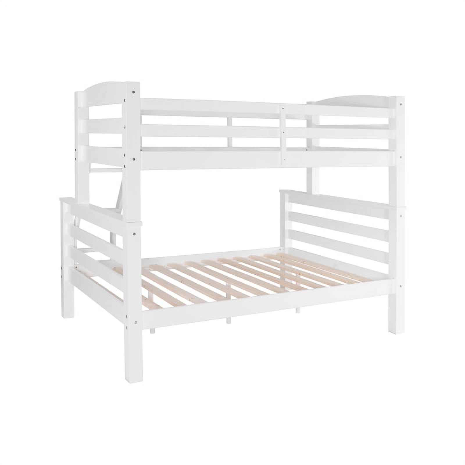 Pemberly Row Transitional Twin over Full Wood Bunk Bed in White