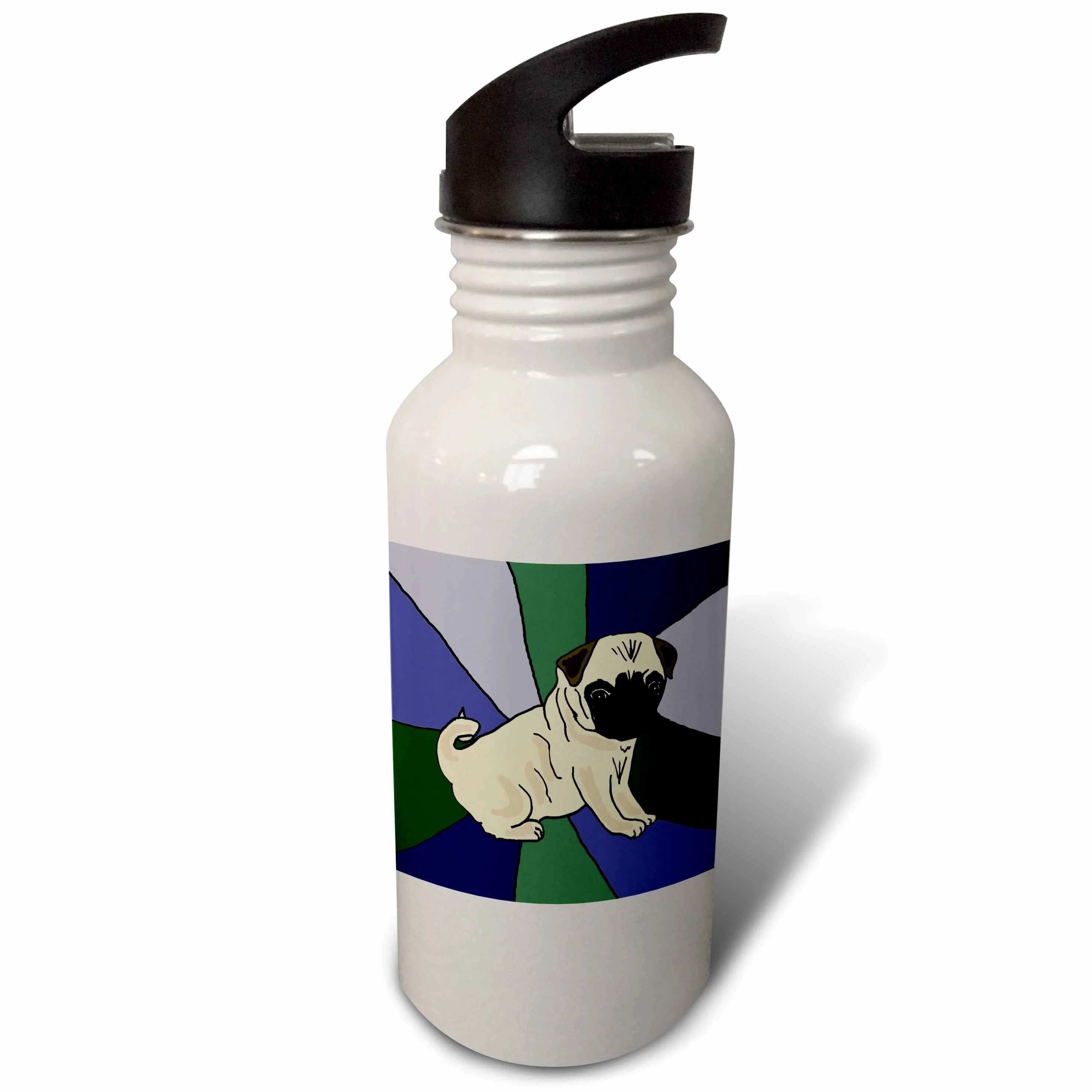 Funny Pug Puppy Dog Art 21 oz Sports Water Bottle wb-195226-1