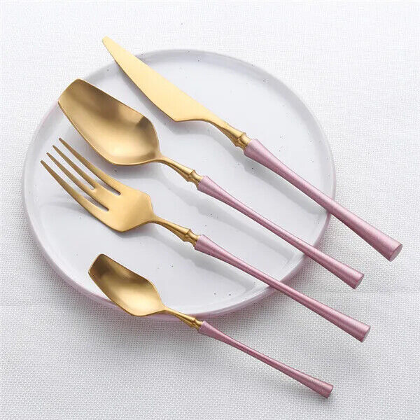 Stainless Steel Cutlery Set Gold Dinnerware Set Food Tableware Dinnerwares