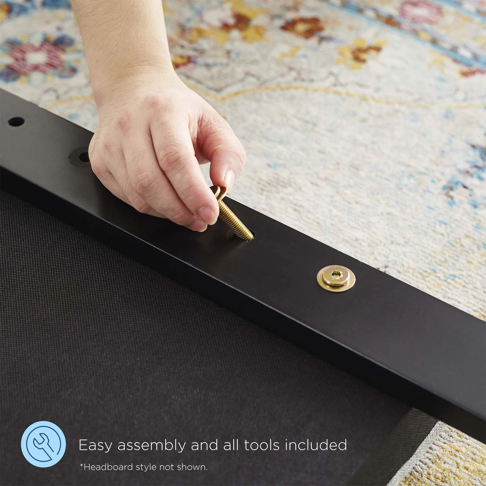 Modway Delmare Cane King Headboard in Black