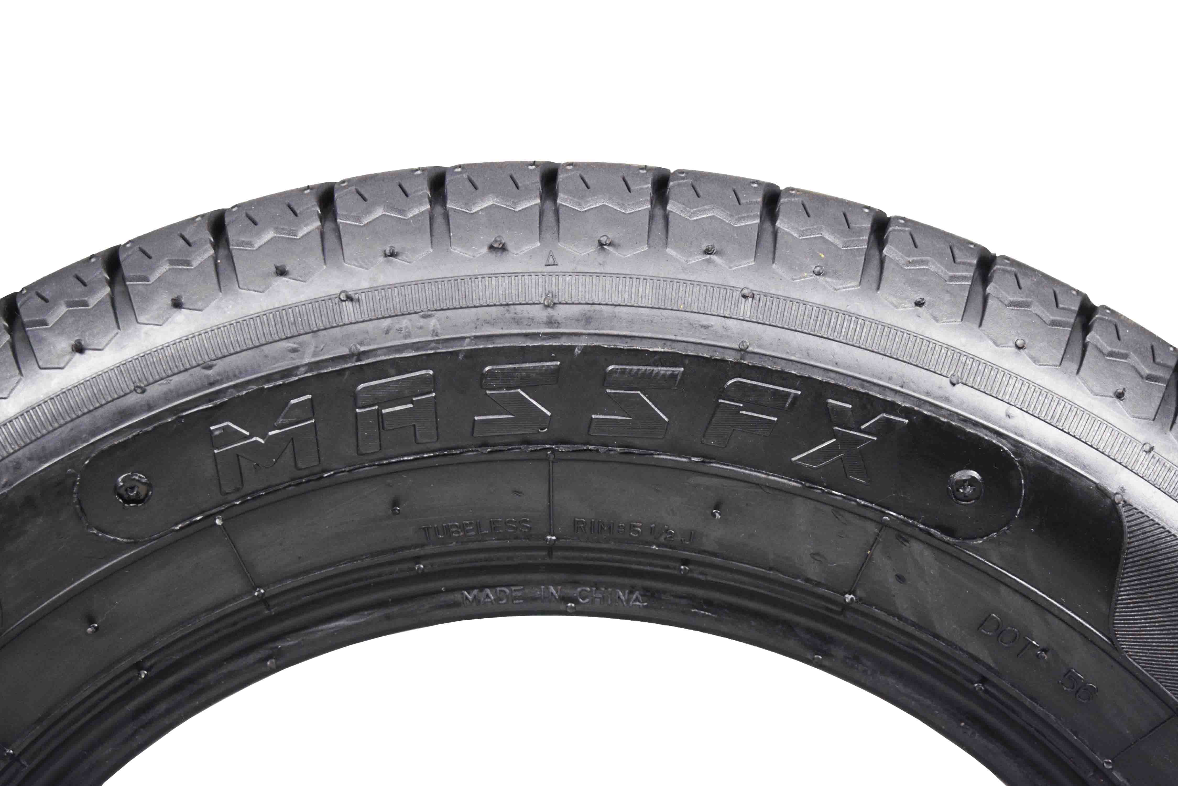 MASSFX 205/75-15 Front/Rear Tire - Bias 6 Ply Trailer Tire with Omni-Directional Tread ST205/75D15