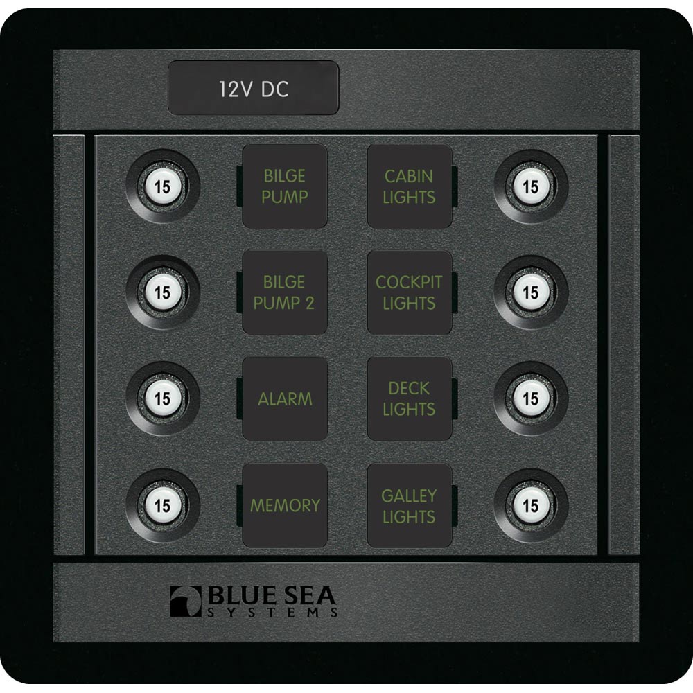 Blue Sea - 1450-BSS Panel 360 DC 8pos CLB S  (1EA)