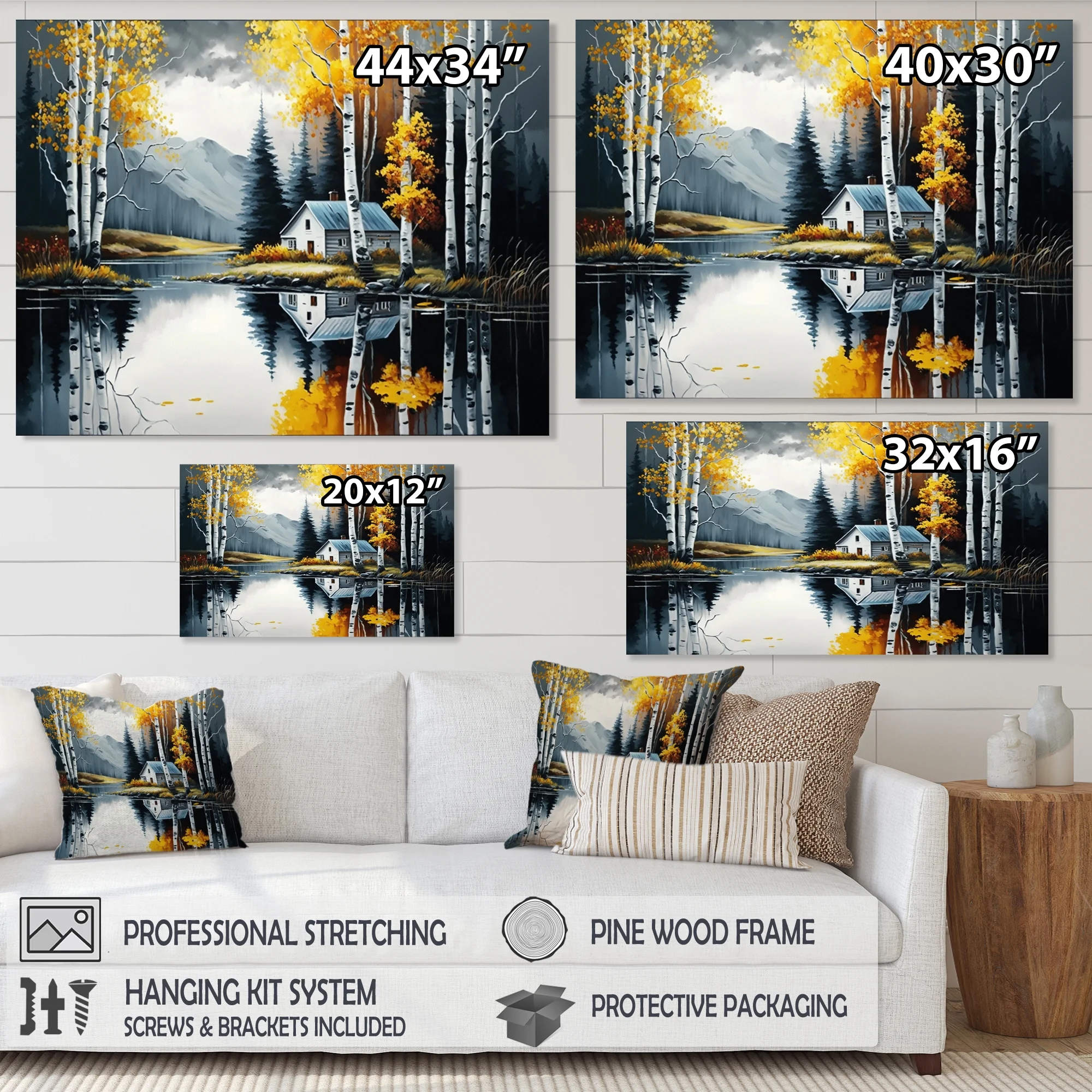 Designart Cabin By The Lake In Summer I Canvas Wall Art