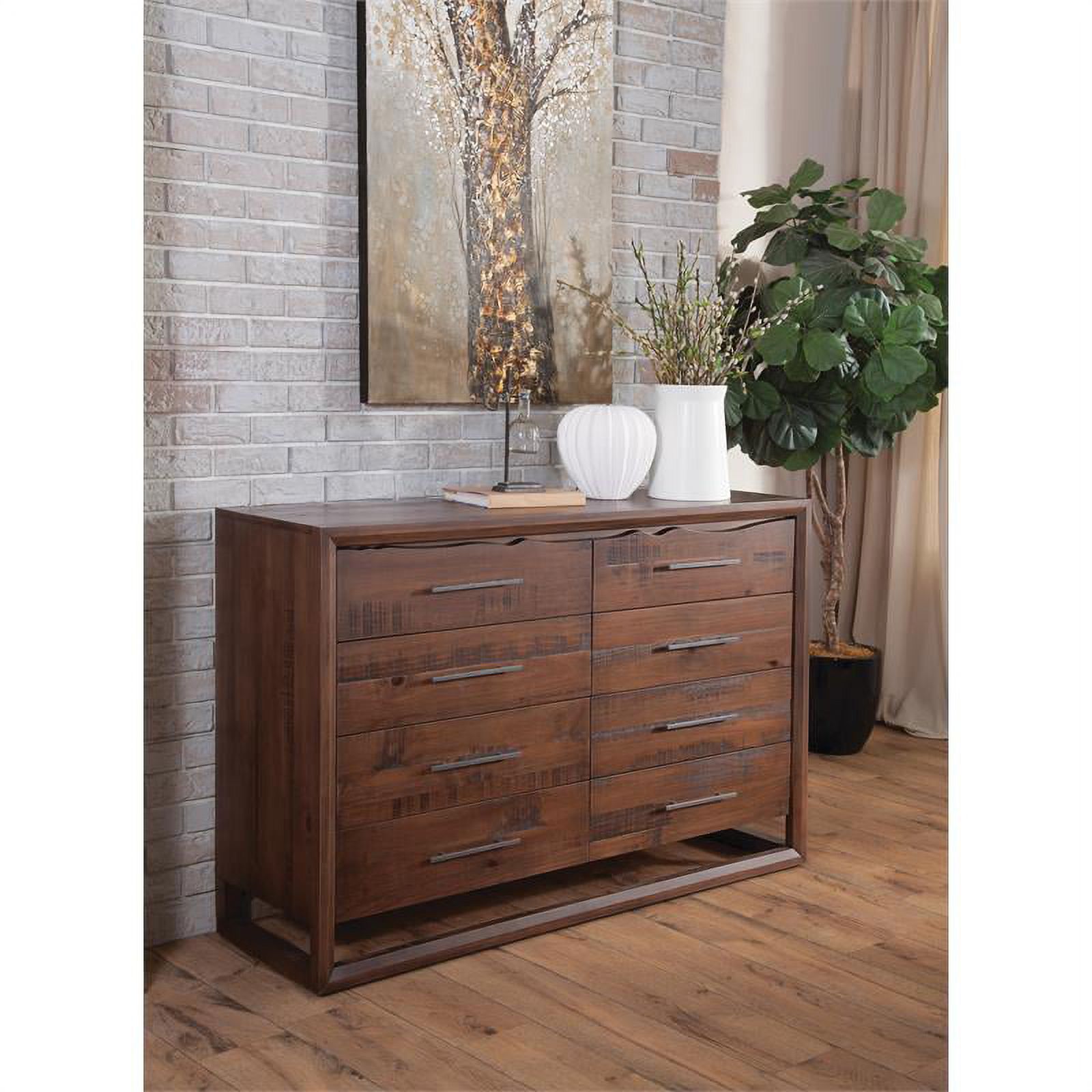 Bowery Hill Modern 8-drawer Wood Dresser in Mocha Brown Finish