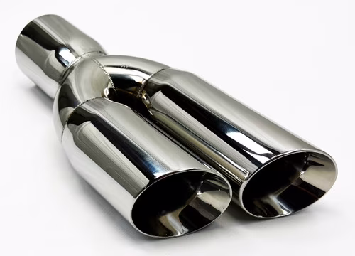 Exhaust Tip 3.00" Inlet 3.00" Outlet 13.00" long WDWDRS30013-300-HP-SS Dual Round Slant Polished 304 Stainless Wesdon Exhaust Tip
