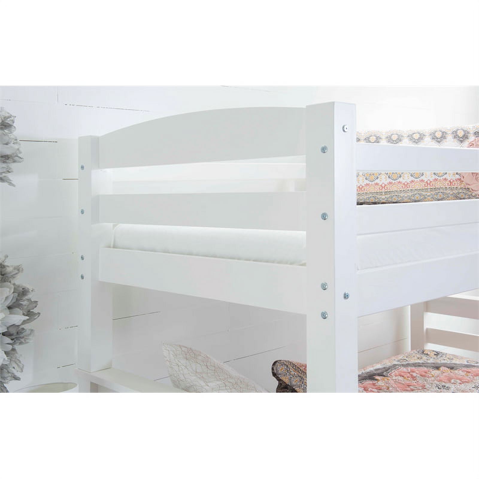 Pemberly Row Transitional Twin over Full Wood Bunk Bed in White