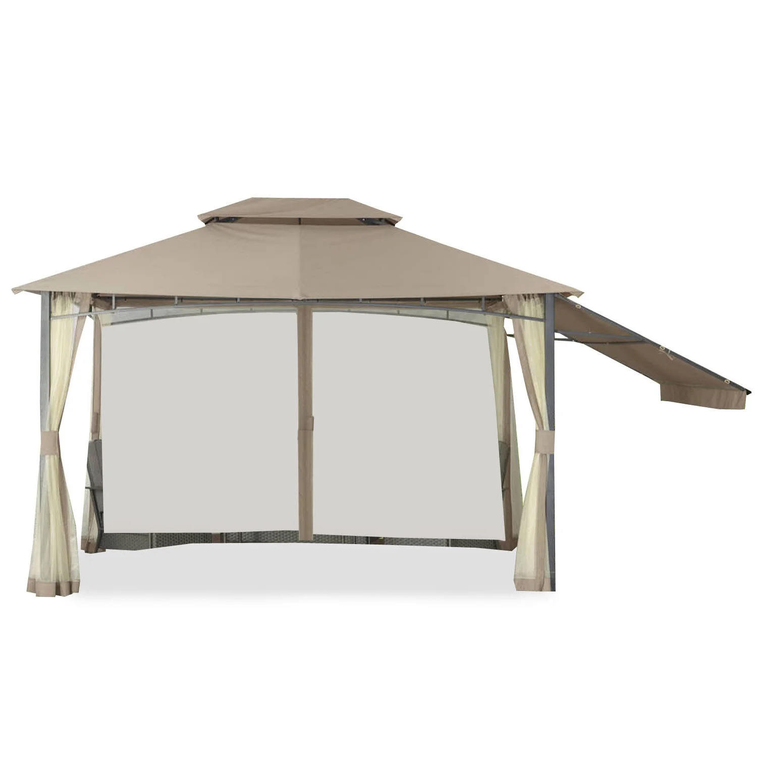 Garden Winds Replacement Canopy Top and Side Mosquito Netting Set for Cabin Style Awning - Riplock 350