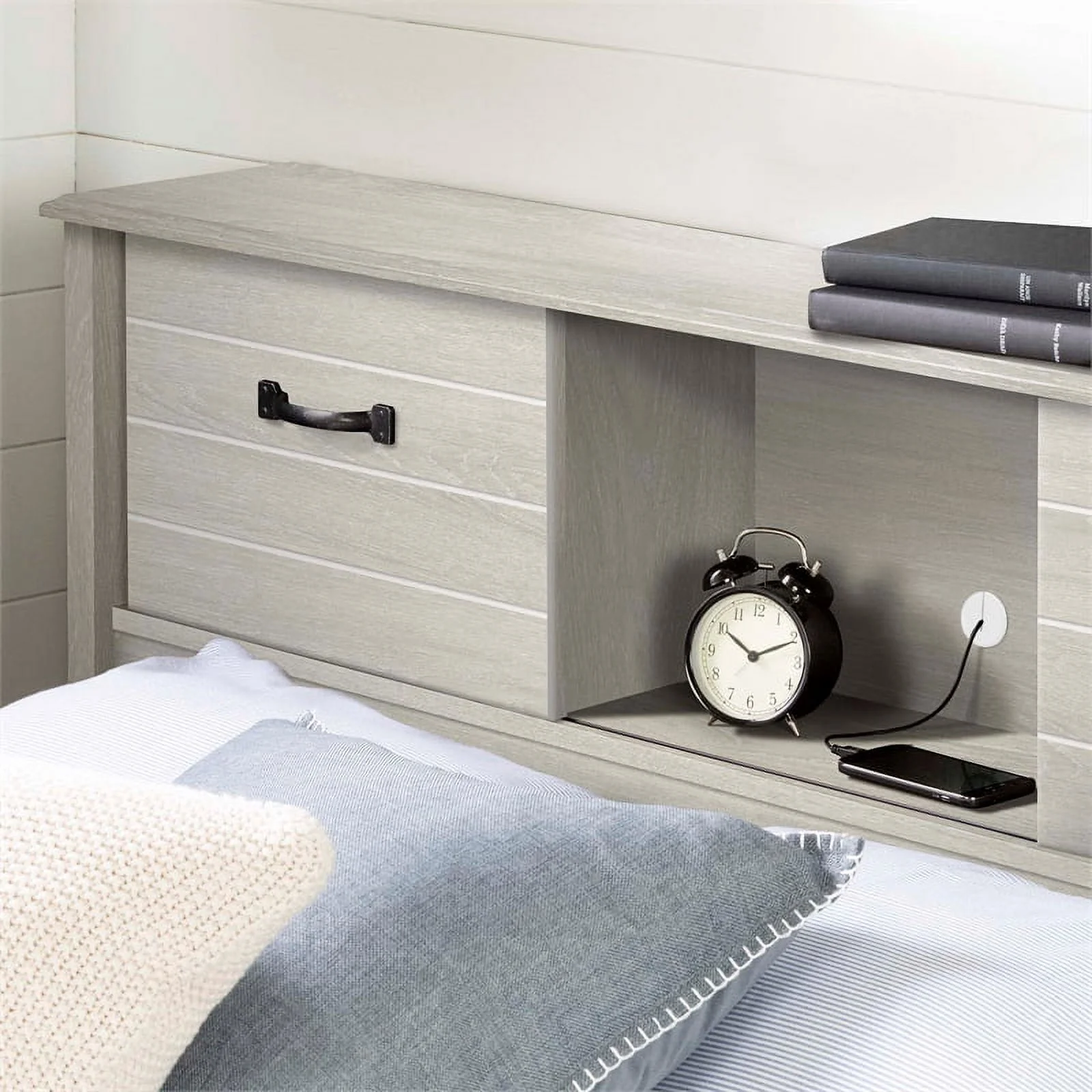 Home Square 2-Piece Set with Mates Bed and Bookcase Headboard