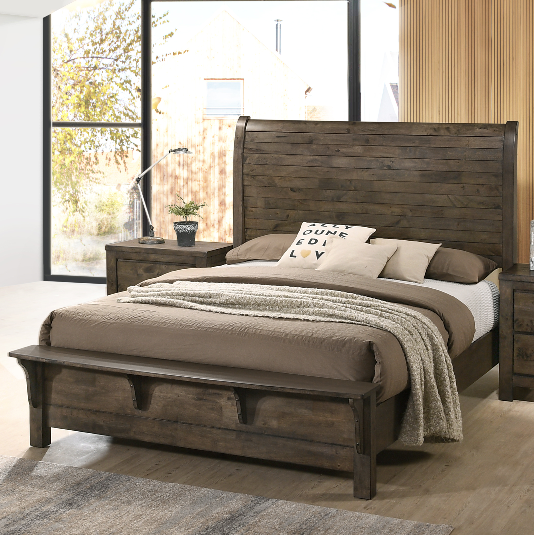 Roundhill Furniture Pavita Sleigh Bed