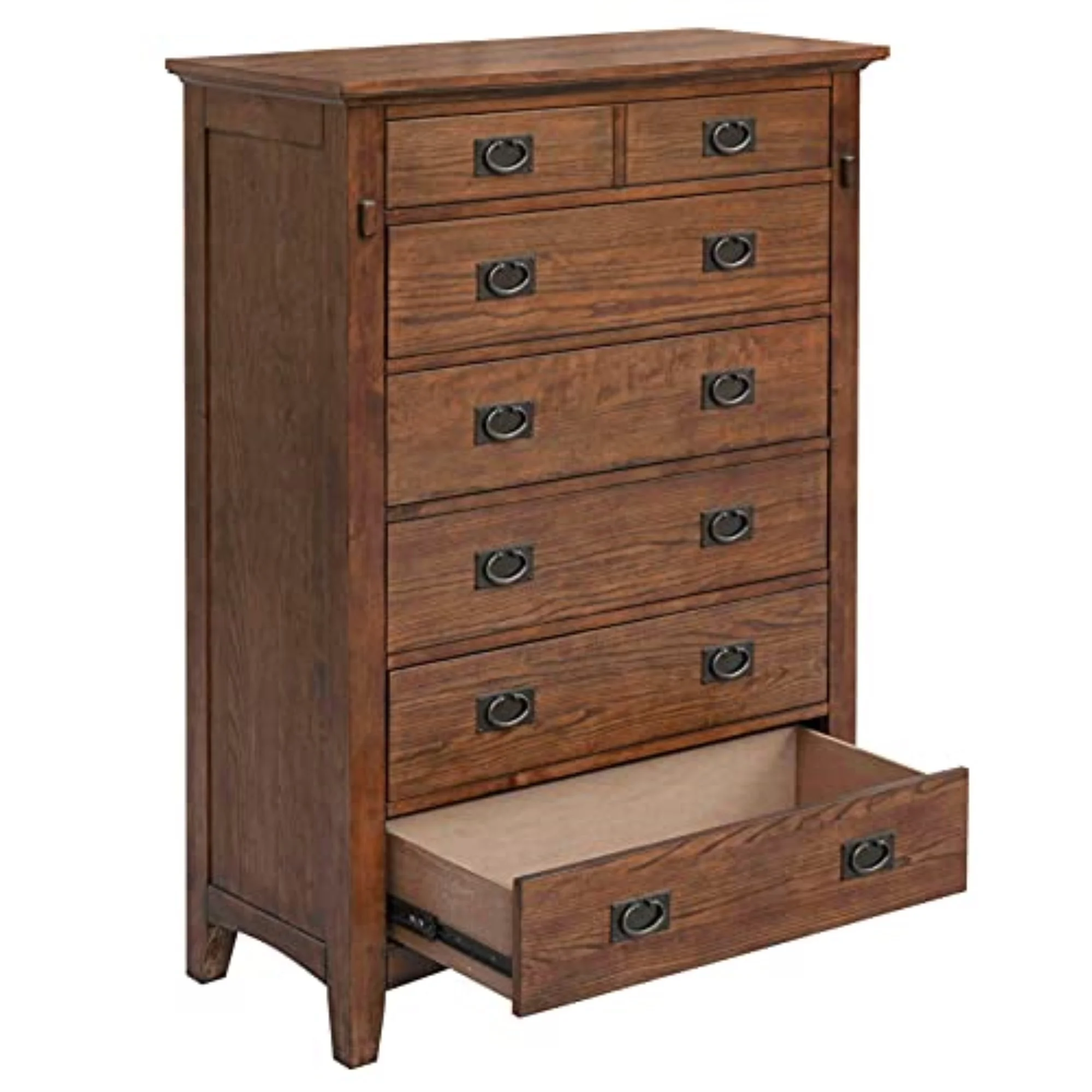 Sunset Trading Mission Bay 6-Drawer Solid Wood Bedroom Chest in Amish Brown