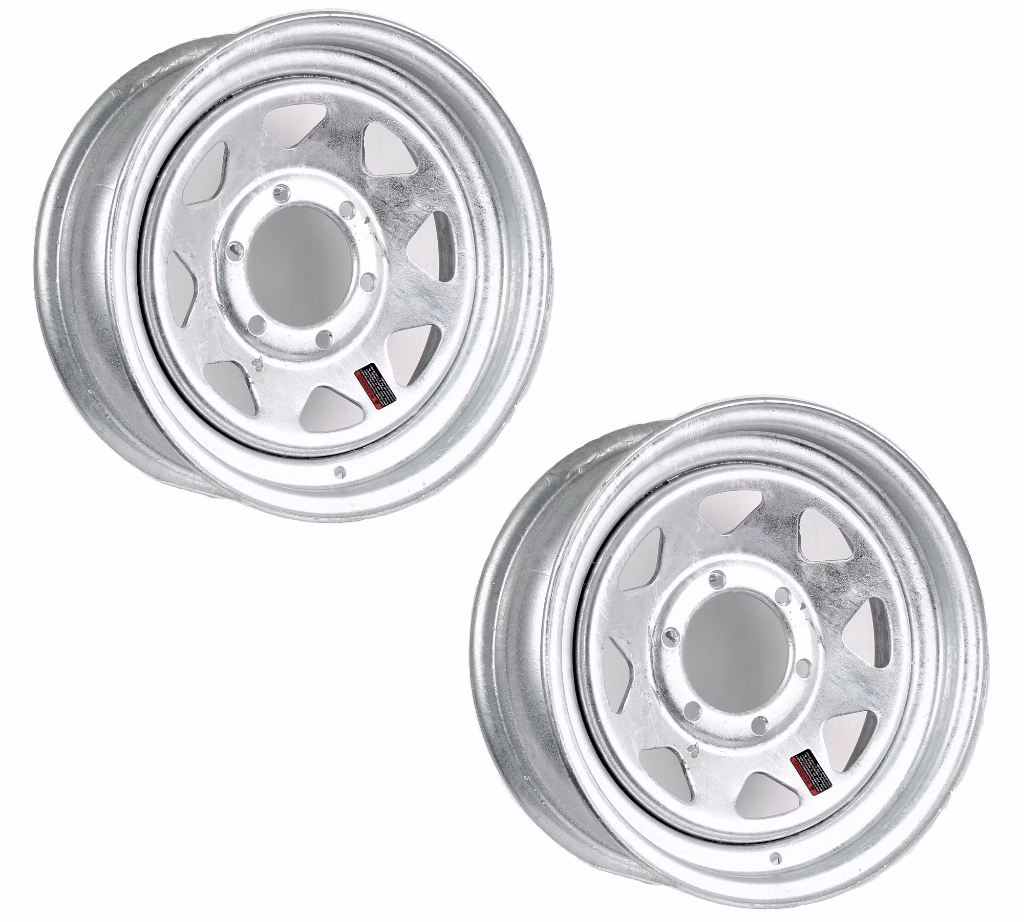 2-Pack Trailer Rim Wheel 15X6 6 5.5 Galvanized Spoke 2830 Lb. 4.27 Center Bore