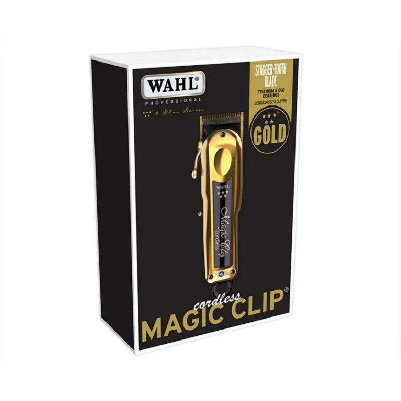 W_a_hl 8140 Professional Cordless Detailer 5 Star Series Magic Clip Hair Clipper 8140-700 Gold