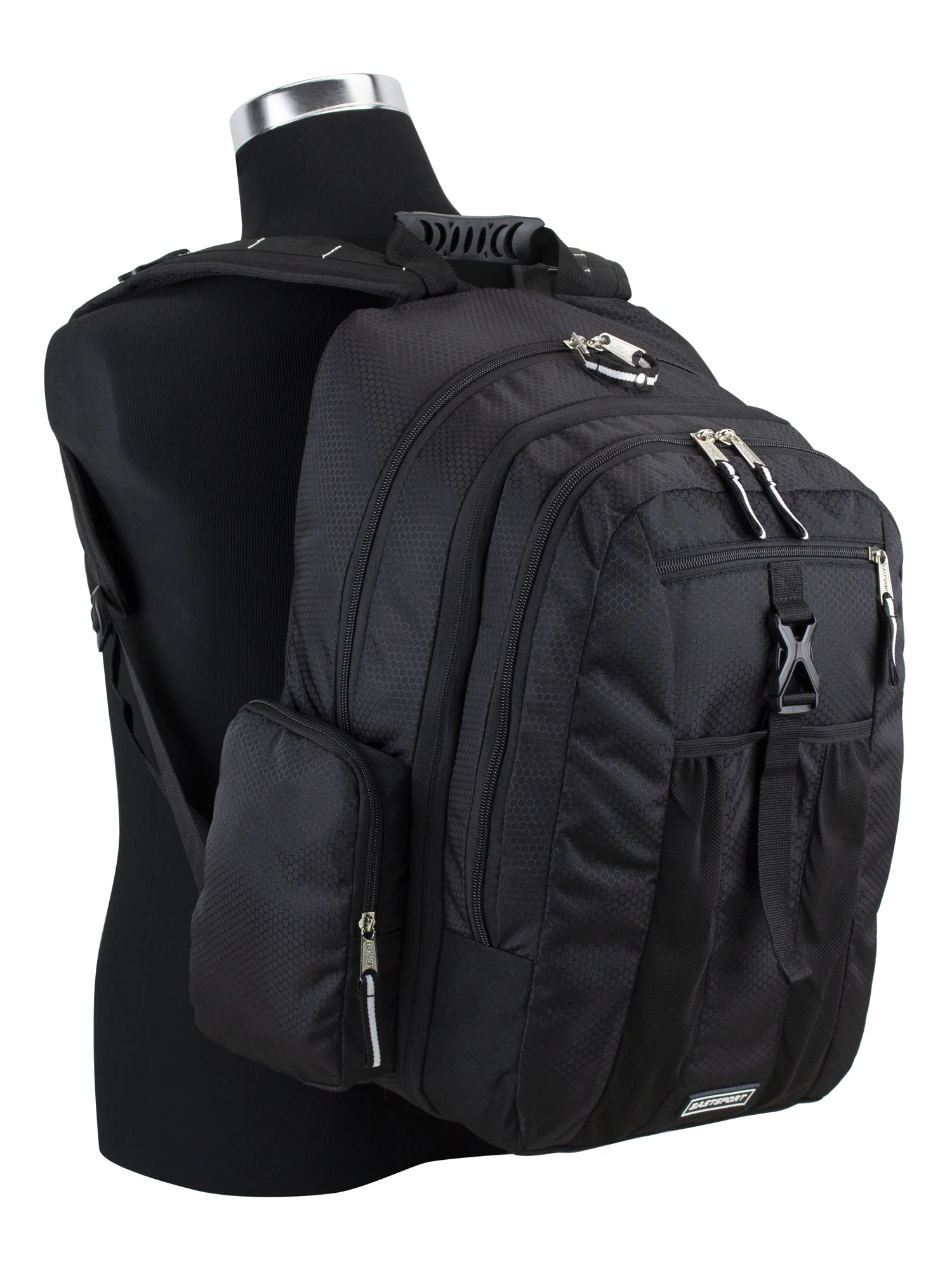 Eastsport Unisex Premier Expandable Recycled Backpack, Black