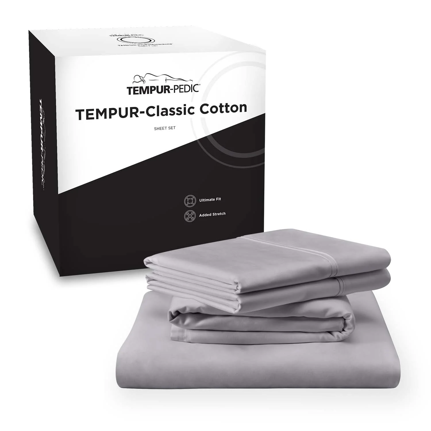 Tempur-Pedic Tempur Classic Cotton Adult Fitted Sheet Set White, Queen