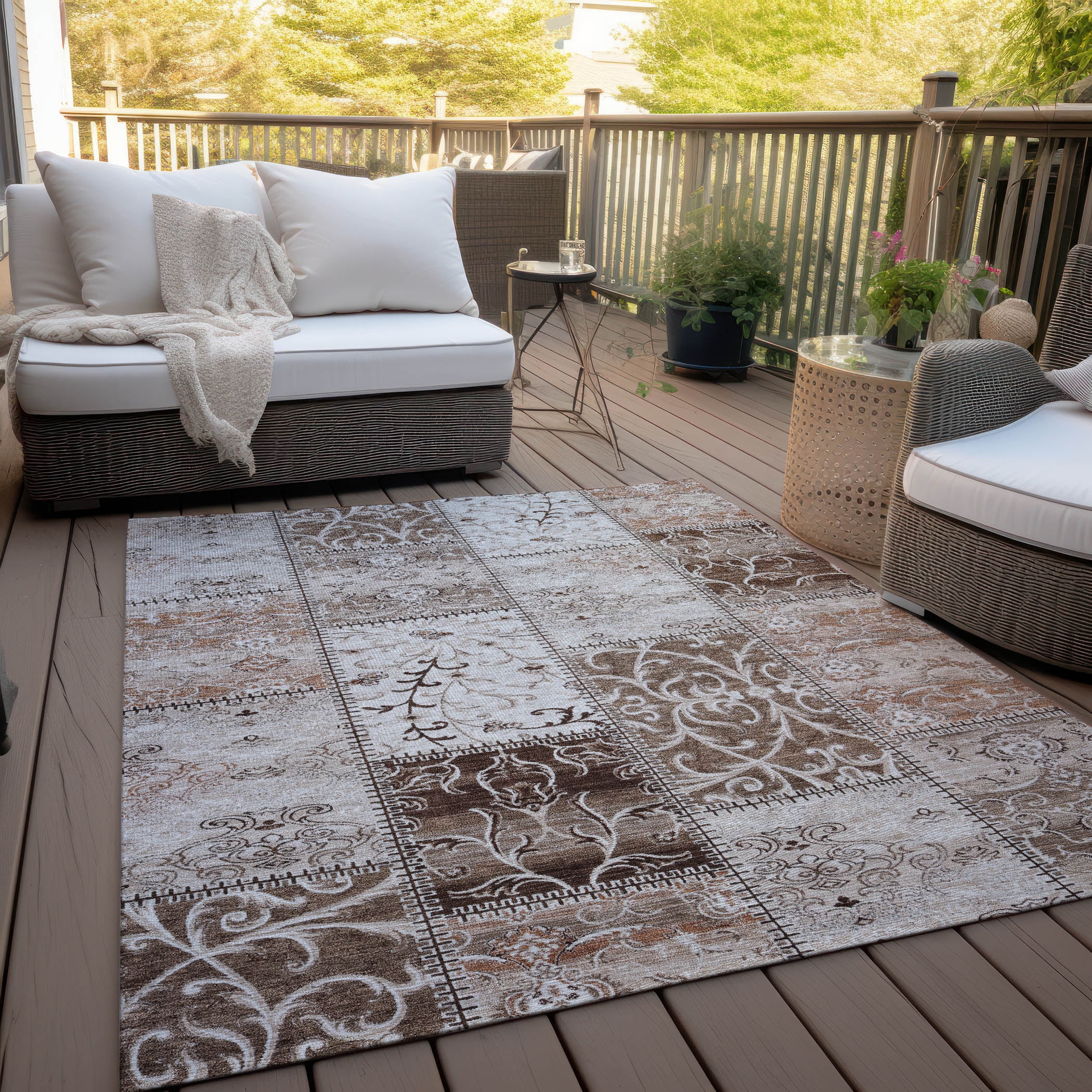 Addison Rugs Chantille ACN566 Beige 8' x 10' Indoor Outdoor Area Rug, Easy Clean, Machine Washable, Non Shedding, Bedroom, Living Room, Dining Room, Kitchen, Patio Rug