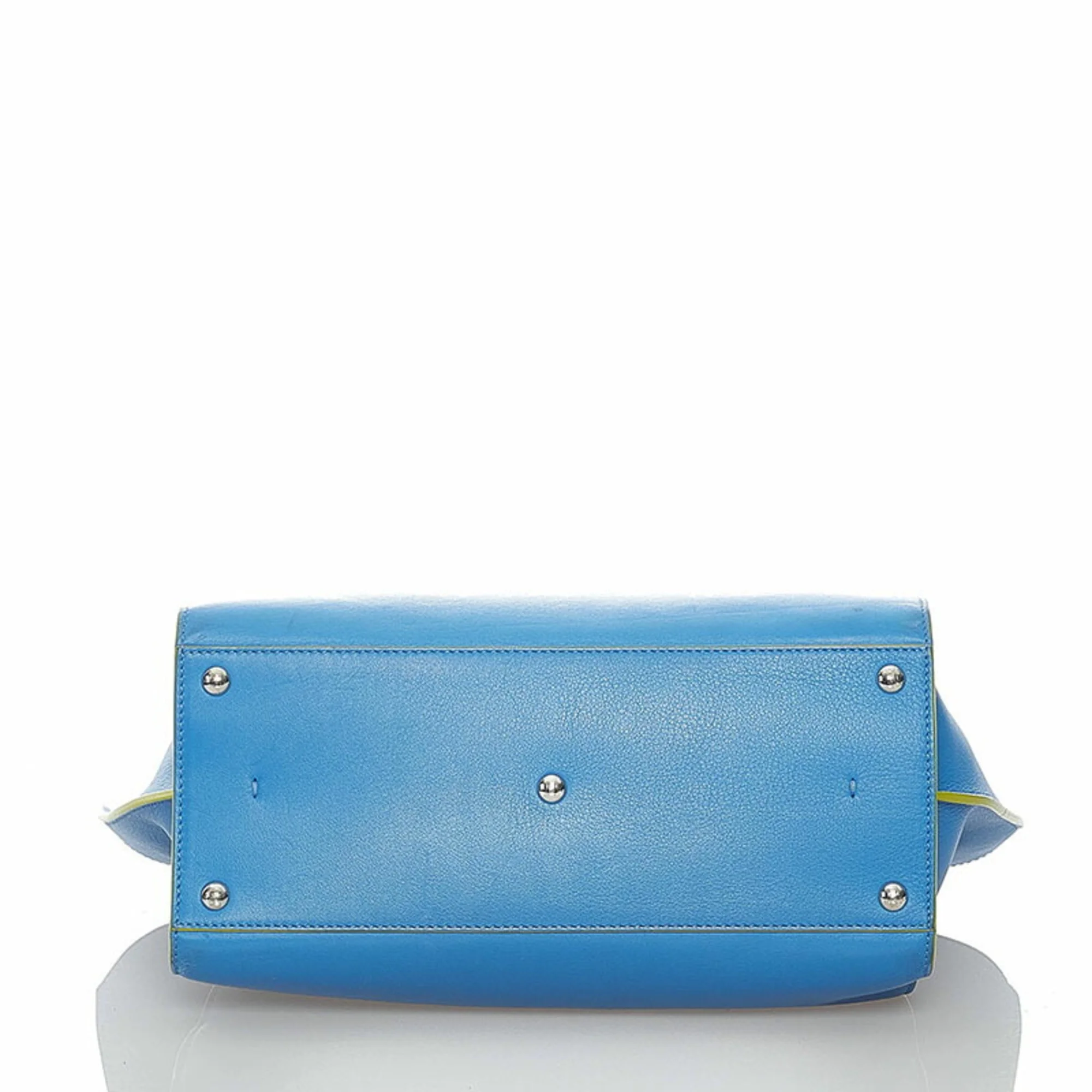 Pre-Owned Fendi Troisour handbag shoulder bag 8BH279 blue leather ladies FENDI (Fair)