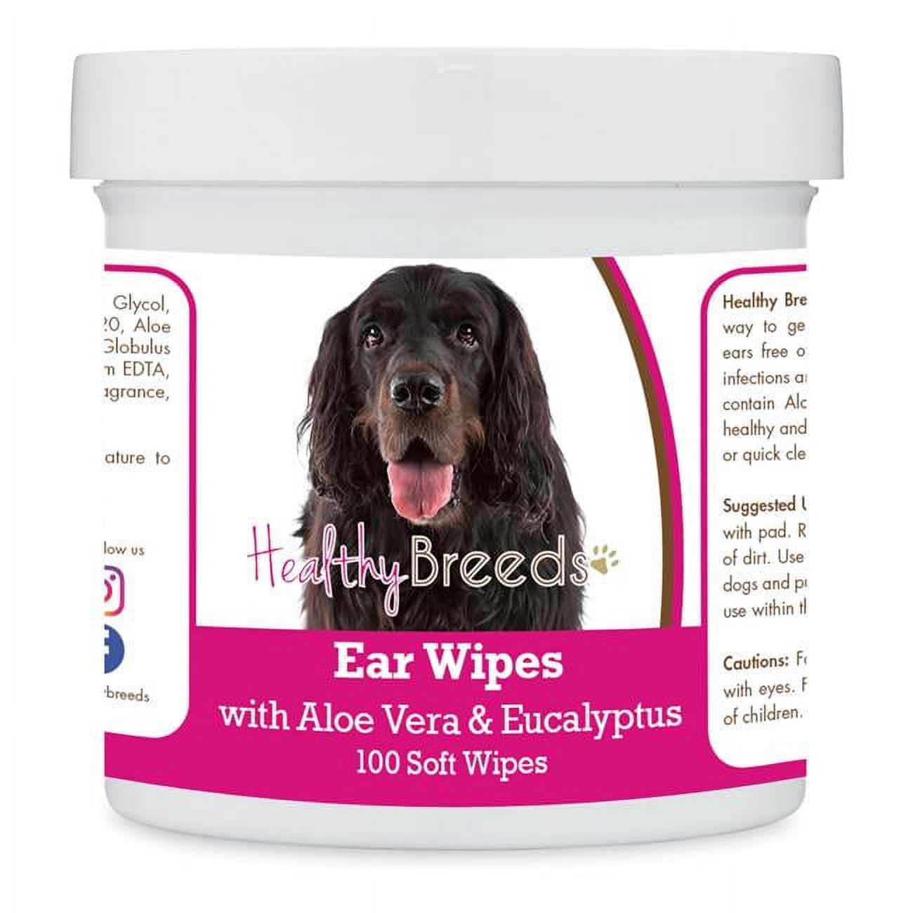 Gordon Setter Ear Cleaning Wipes with Aloe & Eucalyptus for Dogs - 100 Count