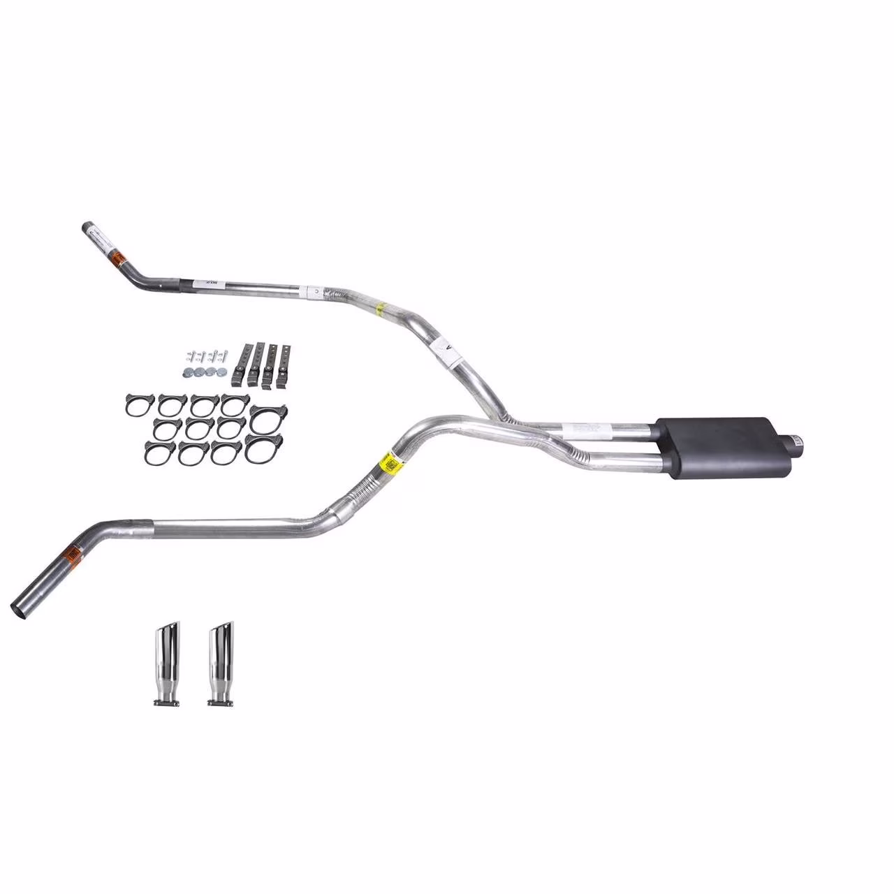 Silverado 99-06 dual exhaust 2.5 pipe Flowsound Muffler RC Tip Corner exit