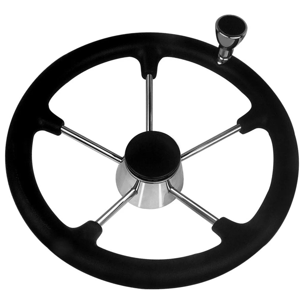 Dovewill Marine Steering Wheel 5-Spoke 13-1/2 Inch Stainless Boat Steering Wheel