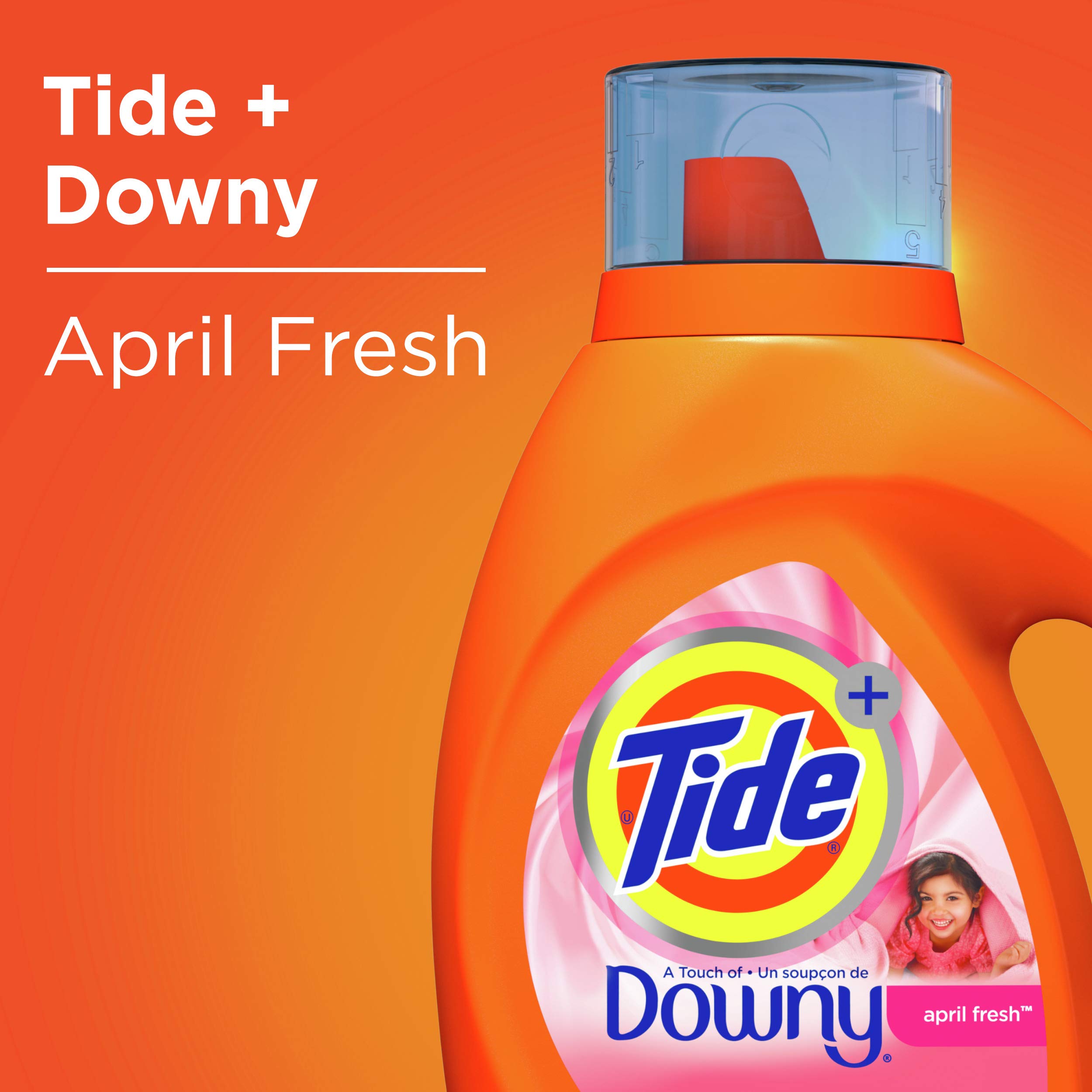 Tide Laundry Detergent Liquid Soap With Touch Of Downy, April Fresh, 74 Loads, 115 Fl Oz
