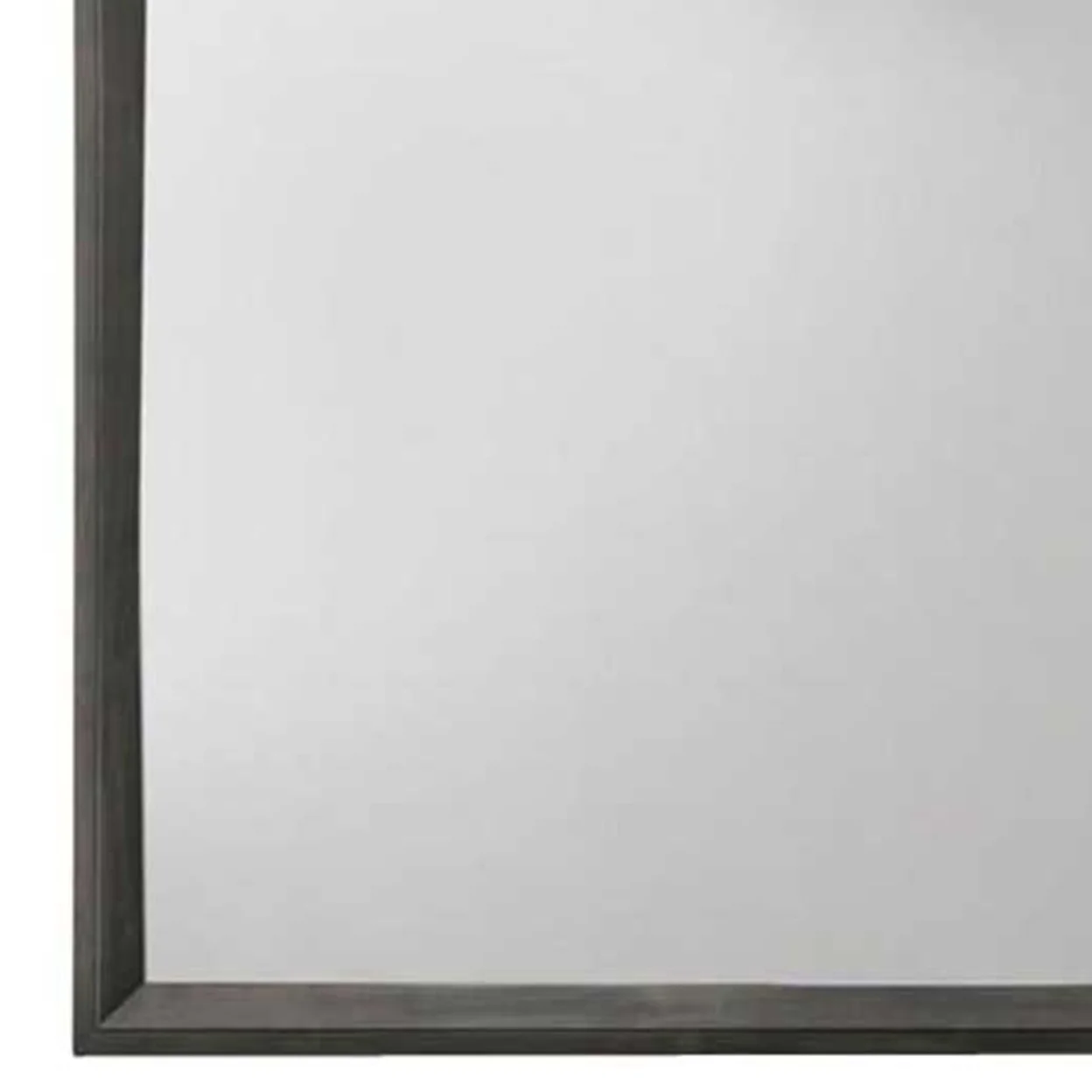 Rectangular Grained Wooden Frame Dresser Top Mirror, Gray and Silver- Saltoro Sherpi