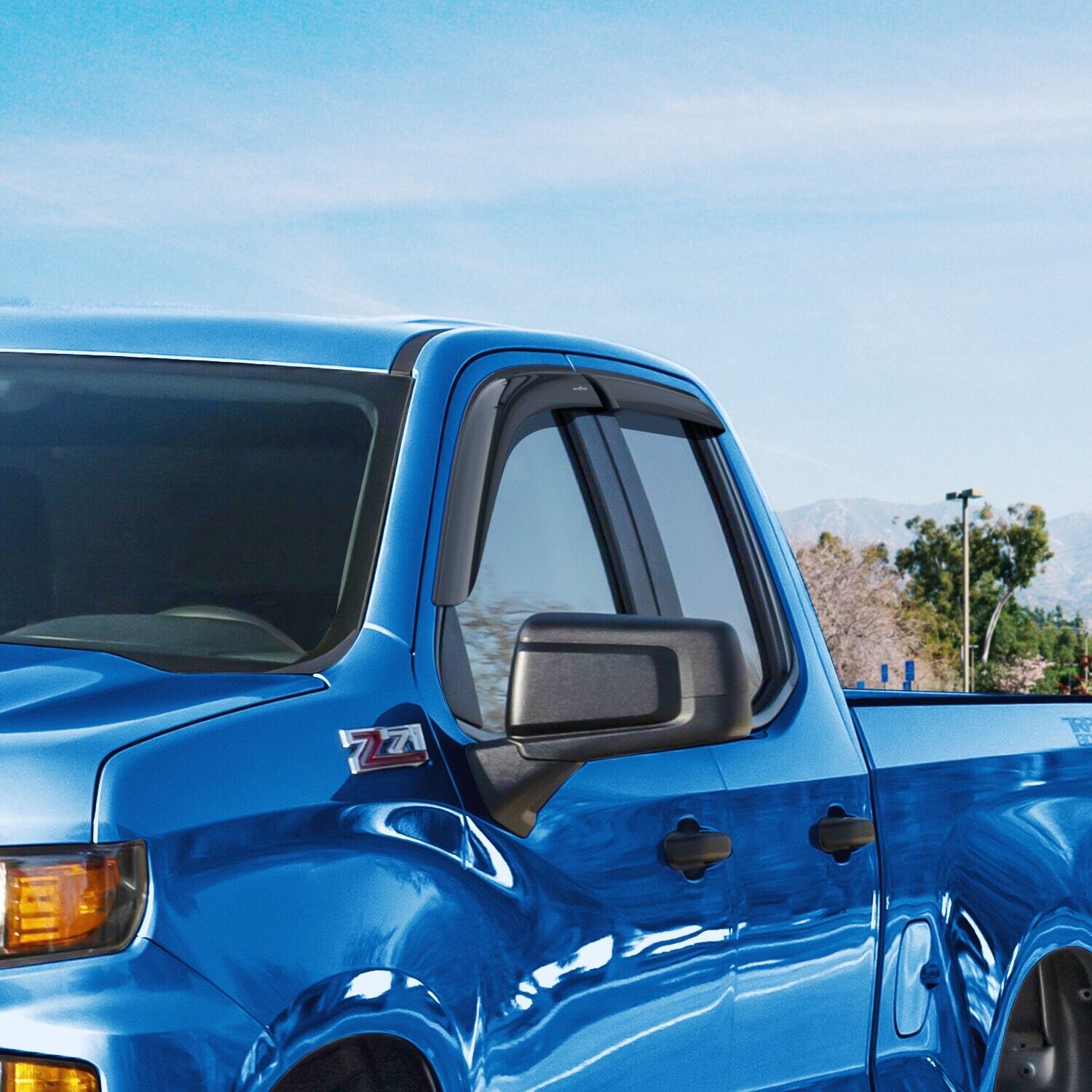 Goodyear Shatterproof Window Deflectors for Trucks Chevrolet (Chevy) Silverado/GMC Sierra 2019-2024 Double Cab, Tape-on Rain Guards, Vent Deflector, Vent Visor, Truck Accessories, 4pcs-GY003220LPf2
