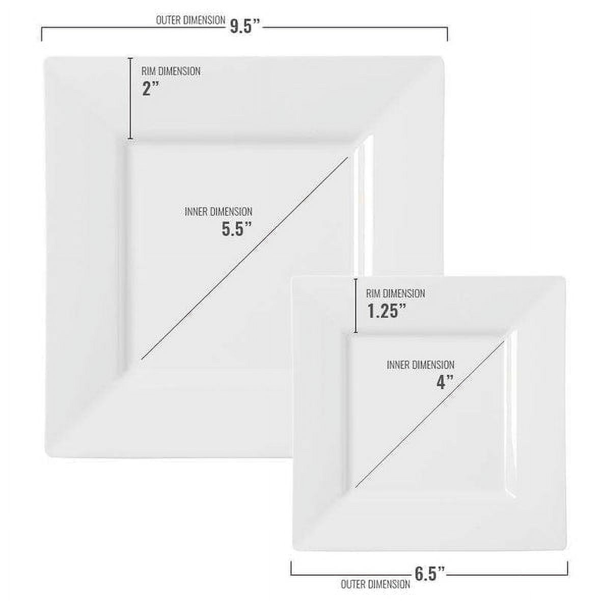Smarty White Square Plastic Plates Dinnerware Value Set 240ct