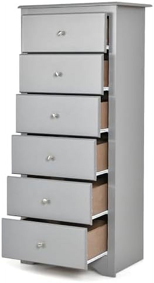 NLIBOOMLife 6 Drawer Dresser  53.5\u2019\u2019 Chest of Drawers  Modern Closet Drawers with Metal Handles  Wood Dressers & Chests  Tall Dresser for Bedroom  Living Room  Hallway (Gray