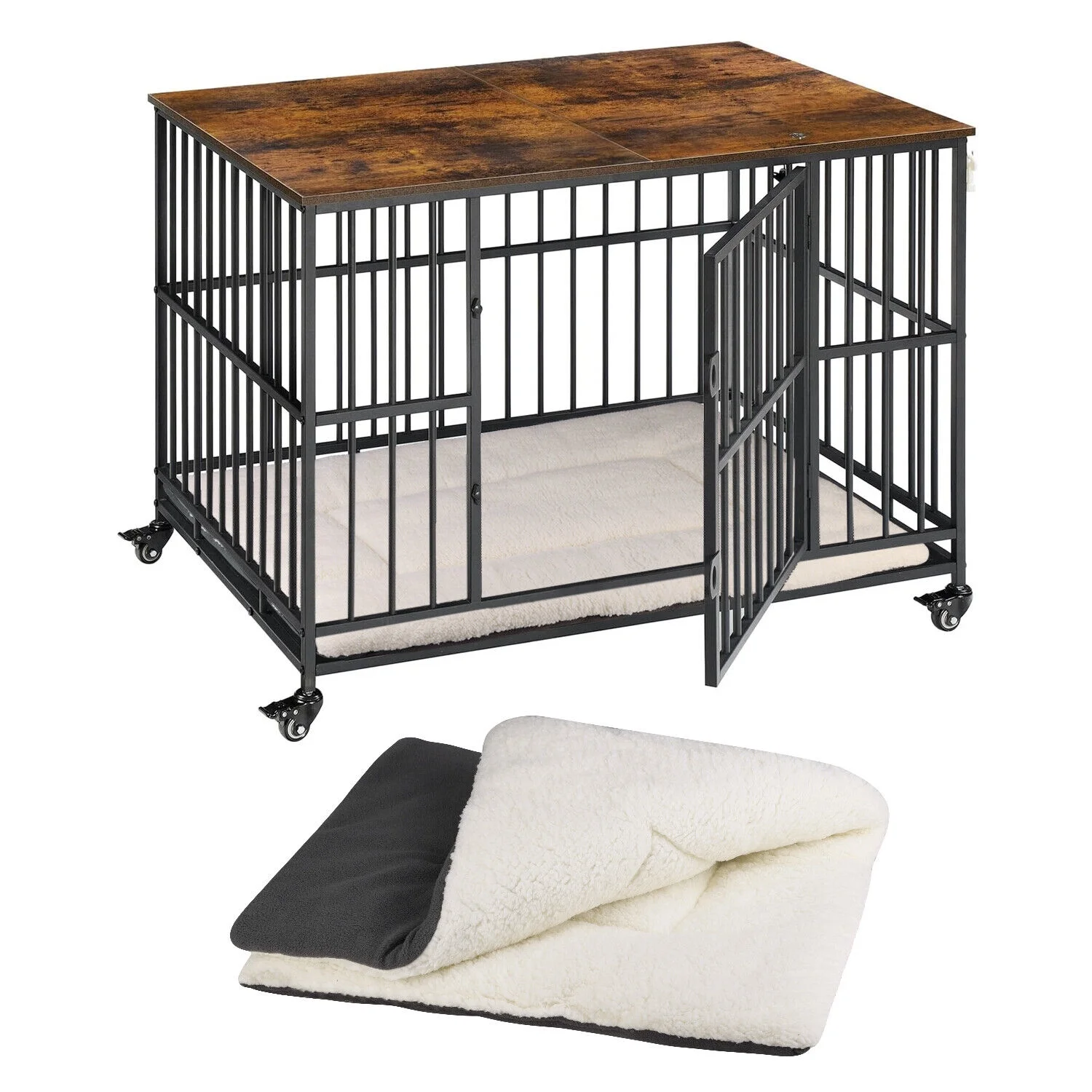 Pet Dog Cat Bed Mat Soft Crate Kennel Pad Washable Anti-Slip Mattress Cushion