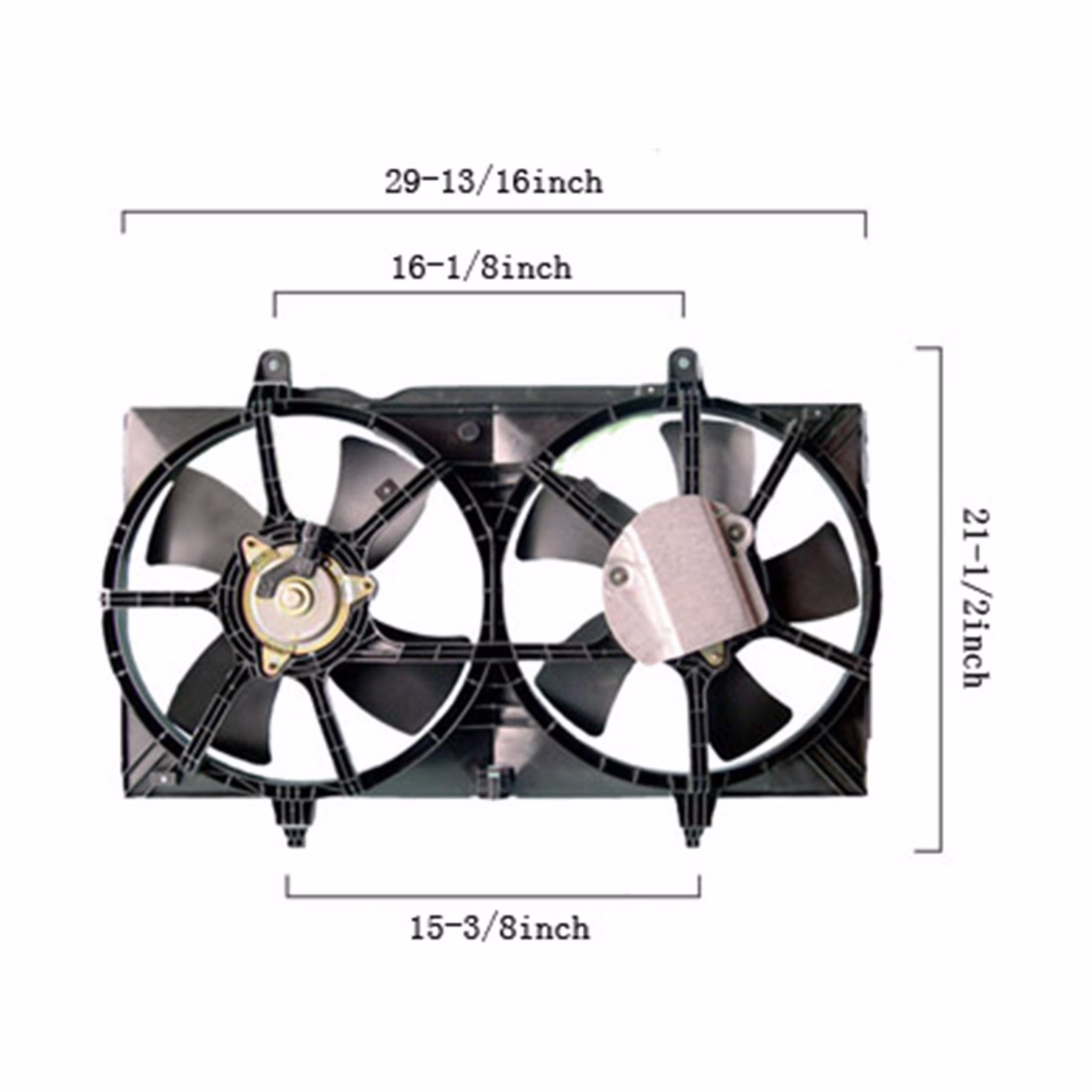 Agility Auto Parts 6029137 Dual Radiator and Condenser Fan Assembly for Nissan Specific Models