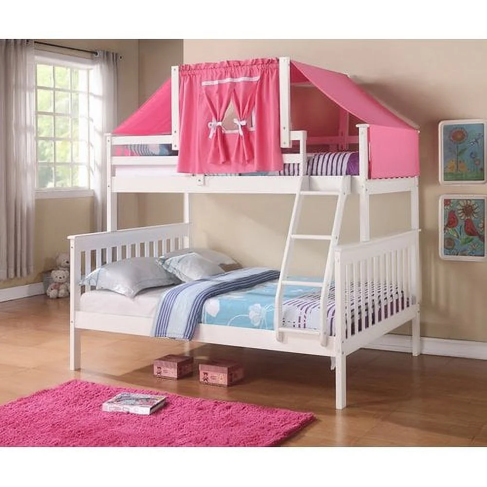 Pivot Direct PD-122-3CP-755CP-B Twin & Full Size Mission Bunk Bed with Tent Kit - Cappuccino & Blue