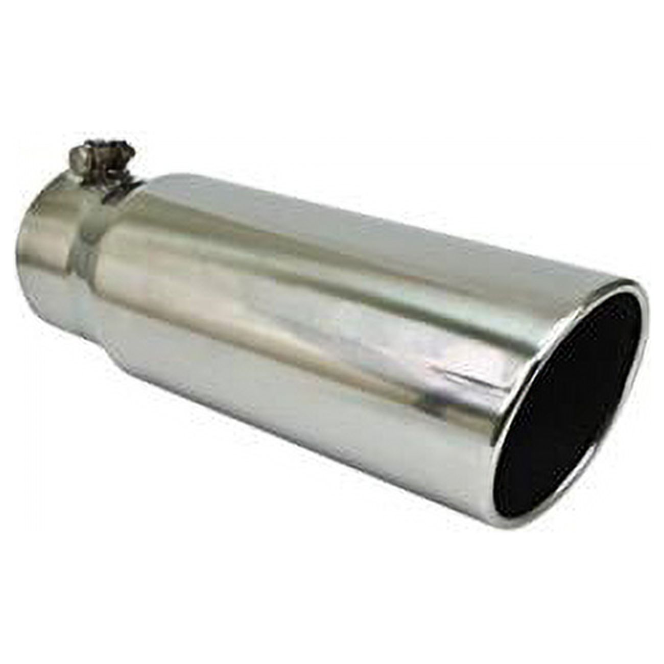 6 in Slant Diesel Series Round Rolled Edge Angle Cut Bolt-On Exhaust Tip