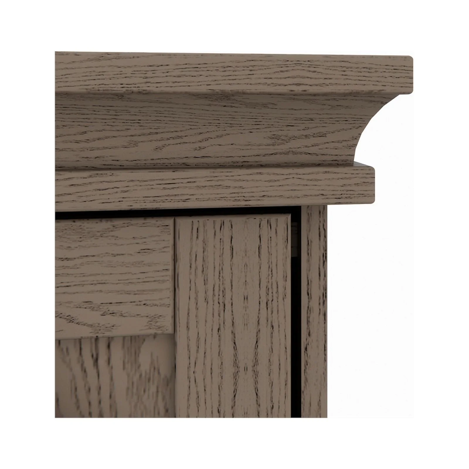 Pemberly Row Transitional Queen Solid Wood Murphy Wall Desk Bed in Gray