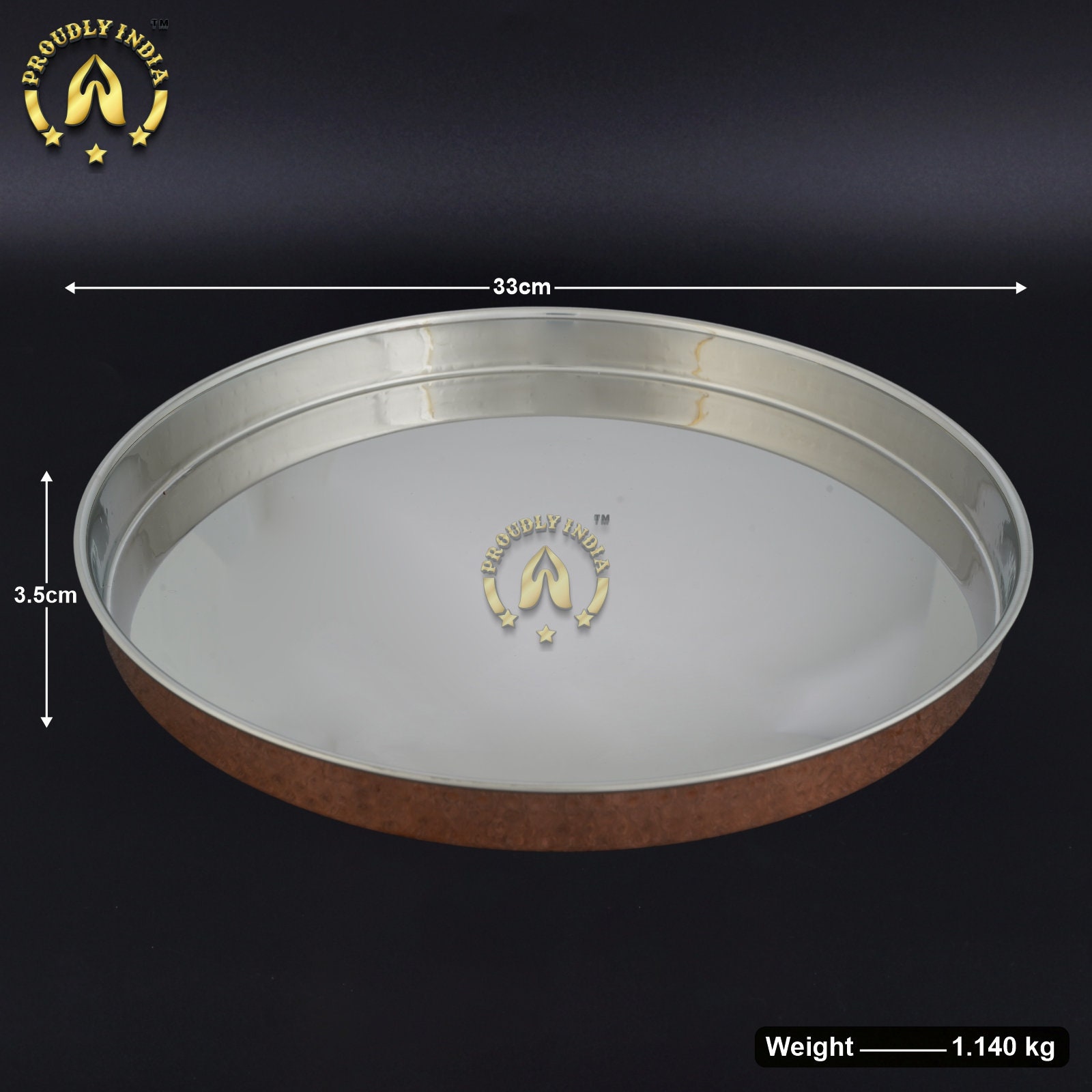 ProudlyIndia Copper Thali Set, Dinner Set, Royal Thali Dinning,Copper Plate Set,Thamba Dinnerware, Luxury Dining Set, Luxury Dinnerware, Thali set Online