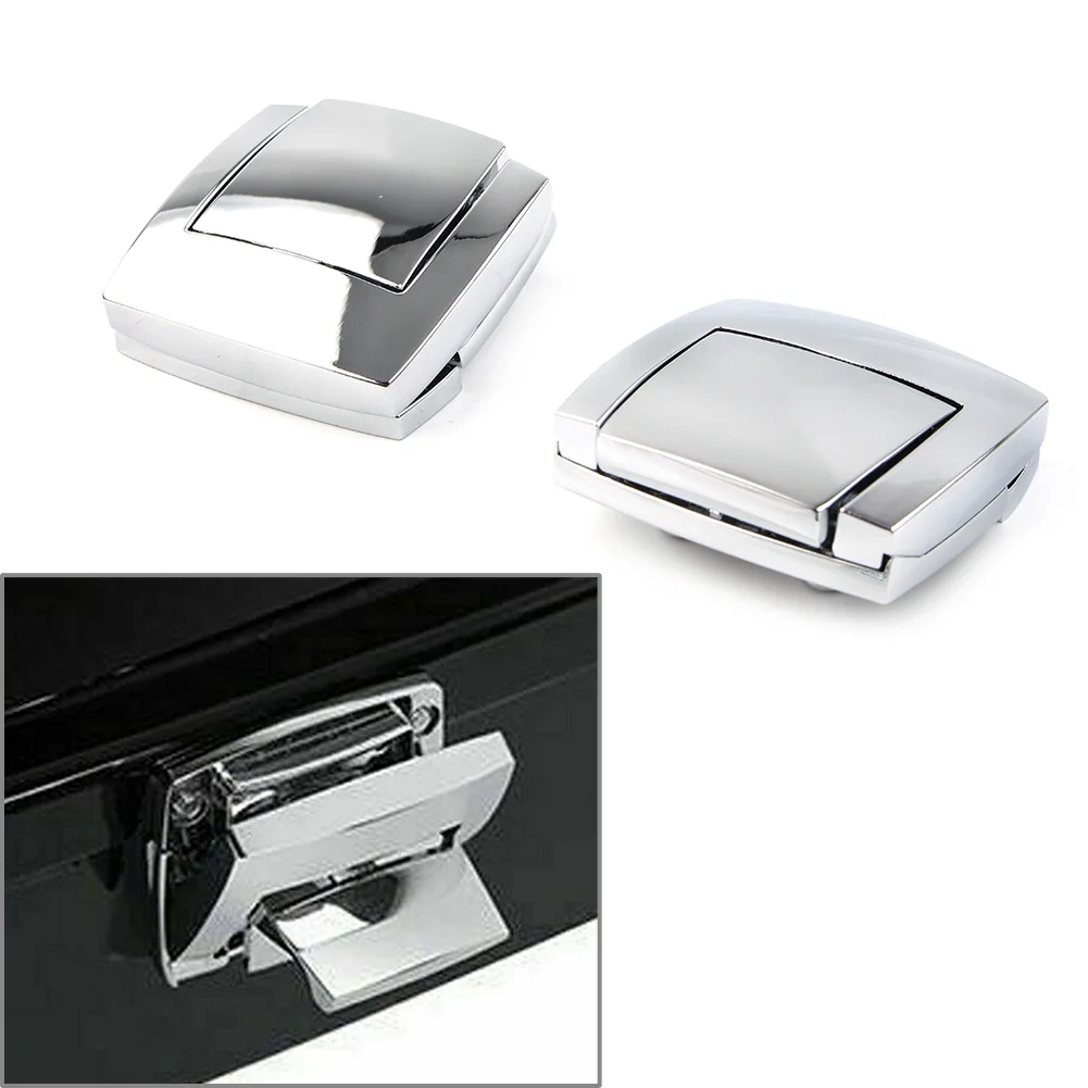 BFY 2x Chrome Motorbike Pack Trunk Lock Latches For Harley Davidson Touring Road King Electra Street Glide FLHX FLTR FLHT 1980-2013