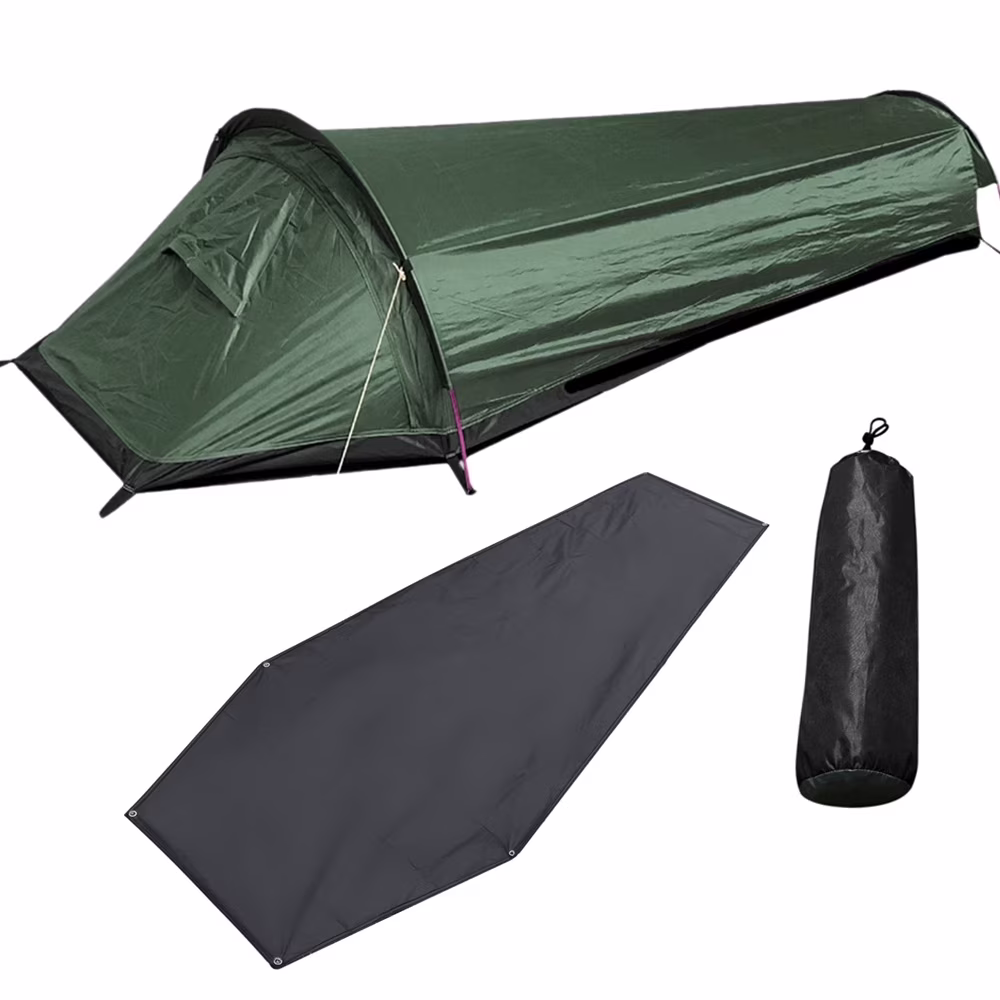 Lixada Lightweight Backpacking Bivy Tent Sleeping Bag for Single Person with Ground Cloth Hiking
