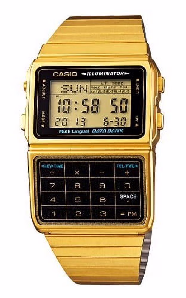 DBC611G-1D Men's Gold Tone 25 Memory Calculator Databank Watch
