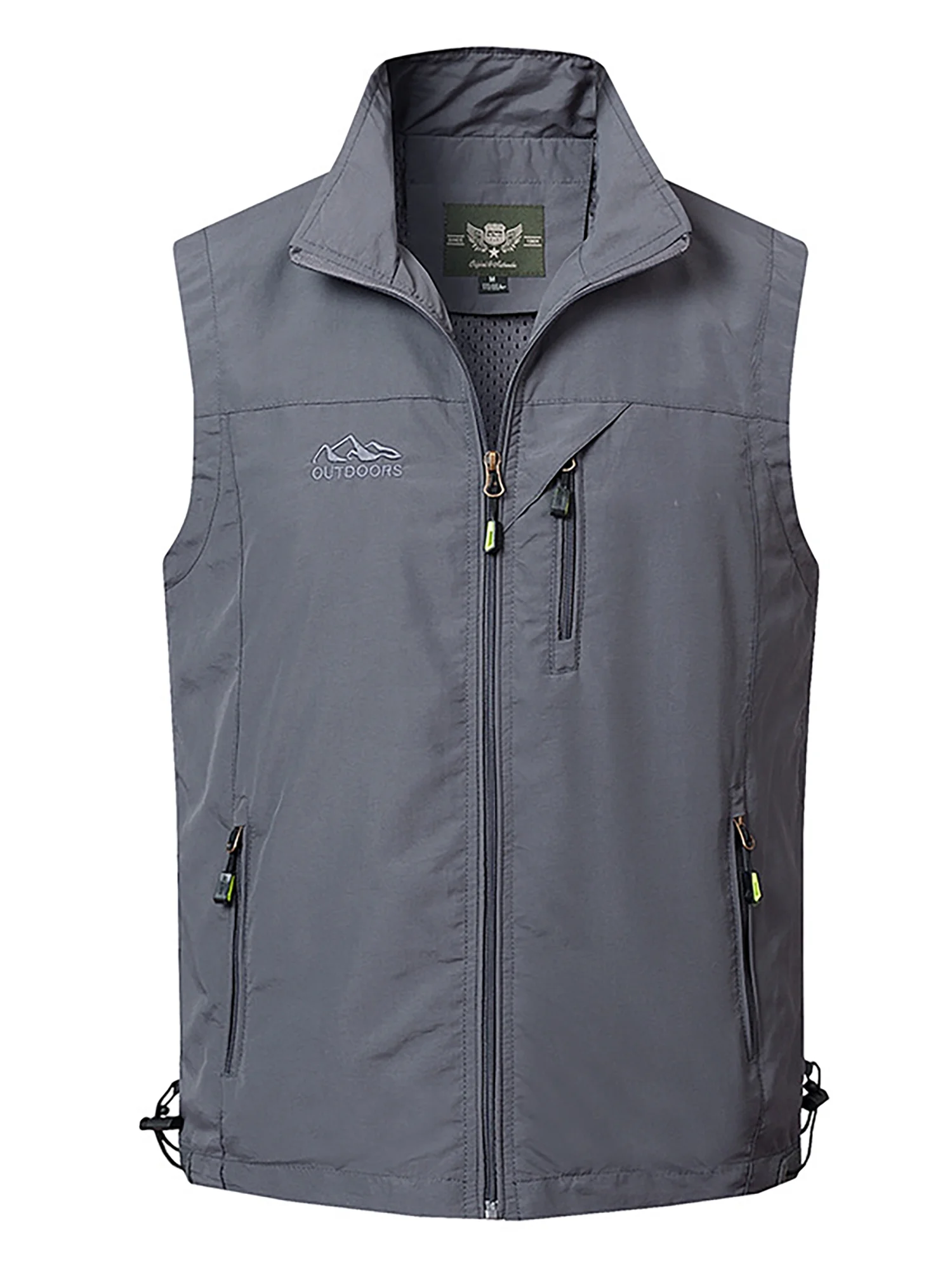 Niuer Men Casual Solid Color Jacket Vest Mens Regular Fit Waistcoat Windbreaker Winter Full Zip Fashion Outwear Grey M