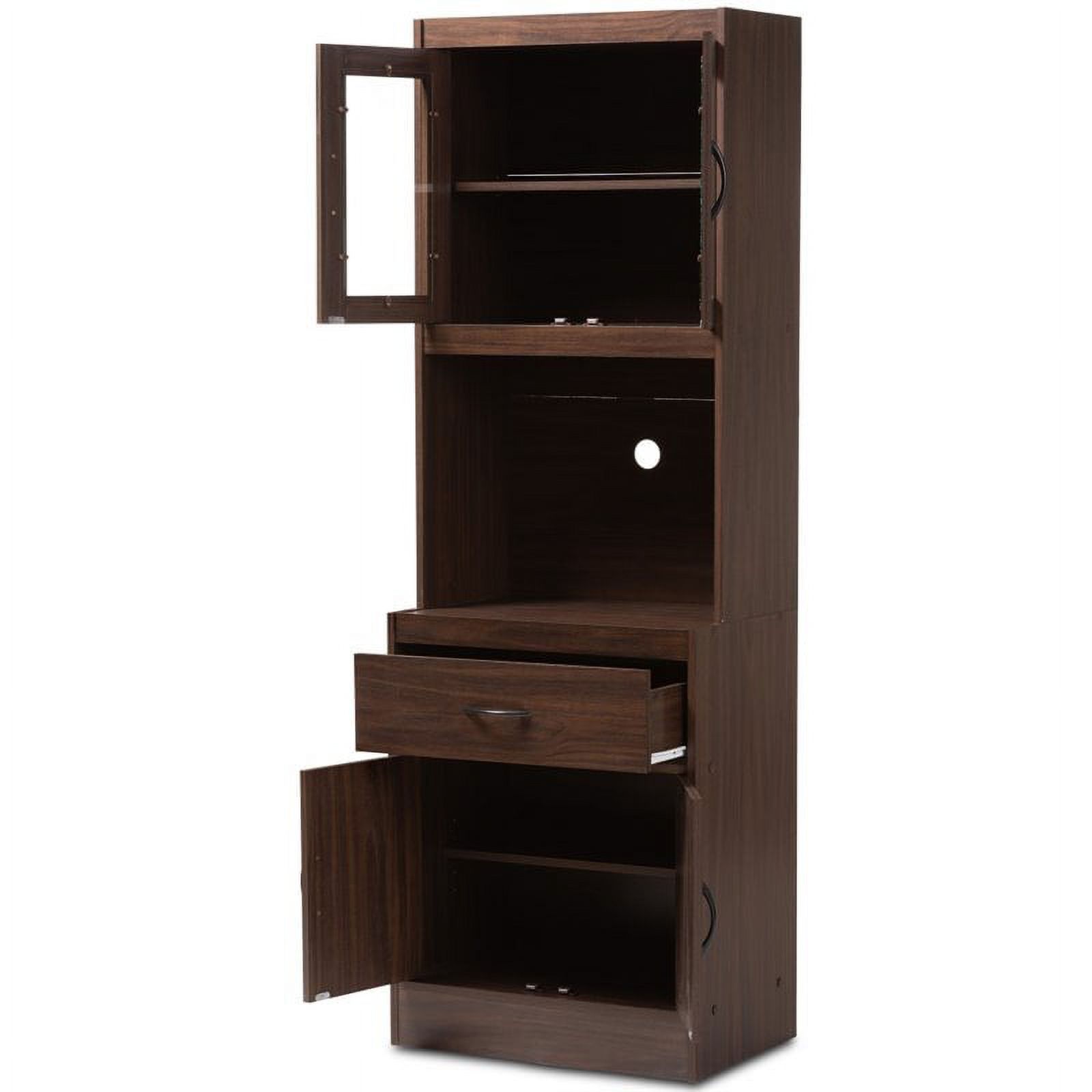 Bowery Hill Kitchen Cabinet and Hutch in Dark Walnut