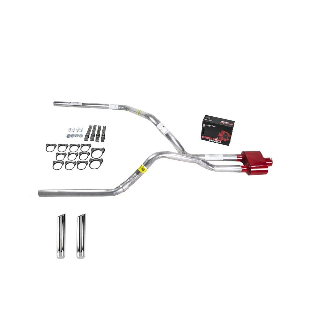 Silverado 88-95 dual exhaust 2.5 pipe Cherry Bomb Extreme RW Tip