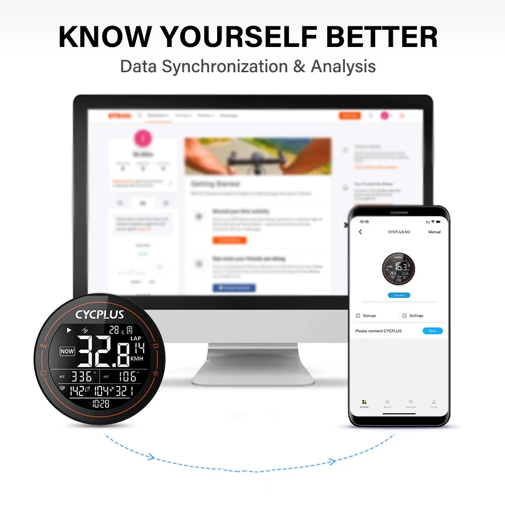 CYCPLUS Biker Speedometer,Mountain Bike With Cadence Bike Road Bike Computer Ant+ Bt Bike Wireless Computer And Waterproof ComputerWaterproof Computer Mtb Wireless Computer Ant+