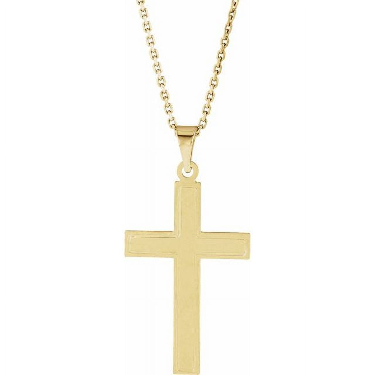 14K Yellow 28x18 mm Cross 18