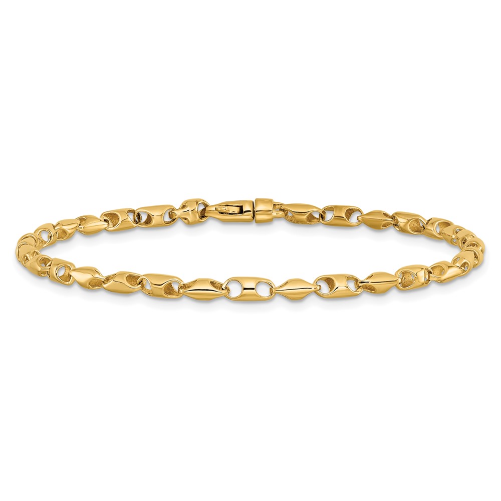 14k Yellow Gold Solid 3.00mm Fancy Link Chain